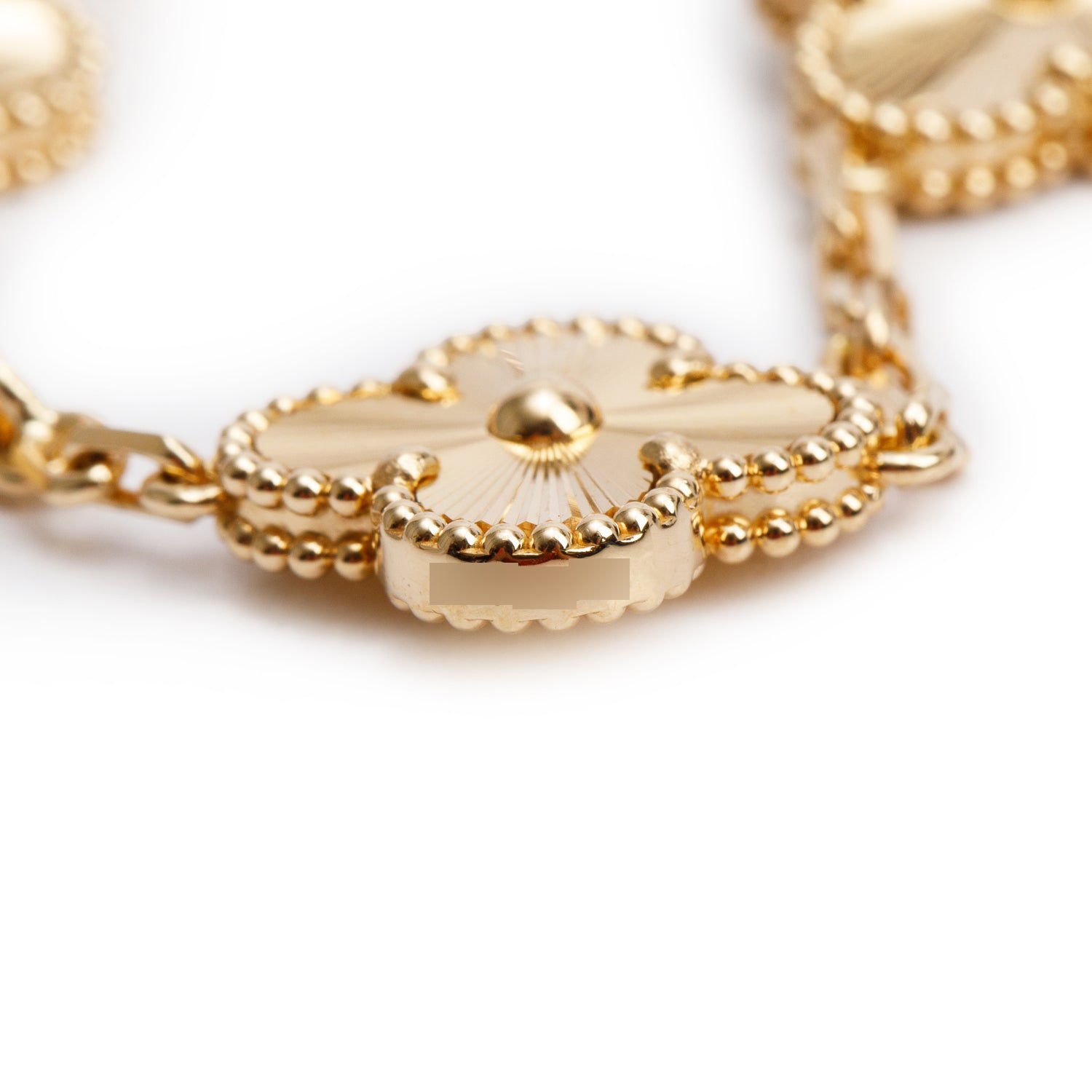 Van Cleef & Arpels 2024 18k Yellow Gold Vintage Alhambra 5 Motif Bracelet w/ Box, Receipt & Certificate