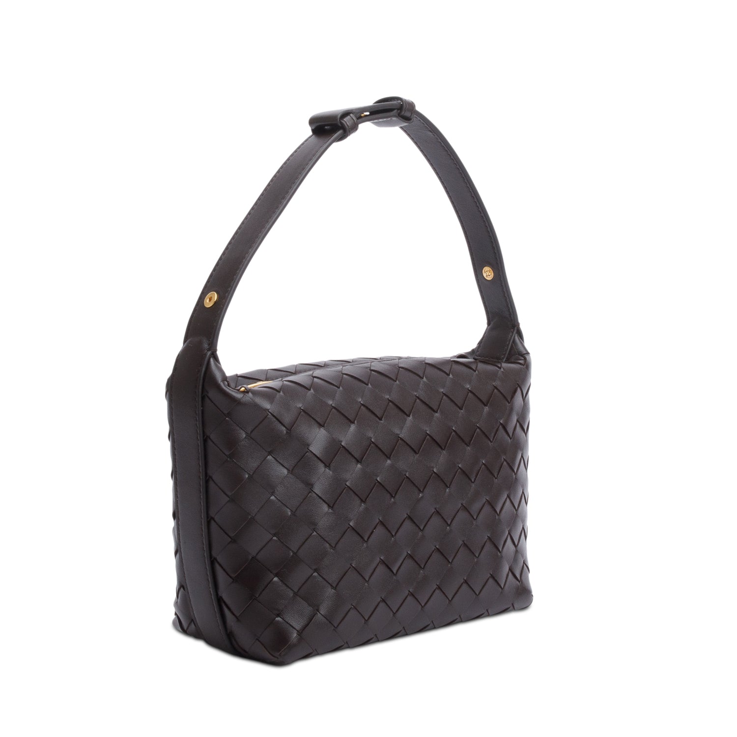 Bottega Veneta Brown Intrecciato Leather Mini Wallace Bag