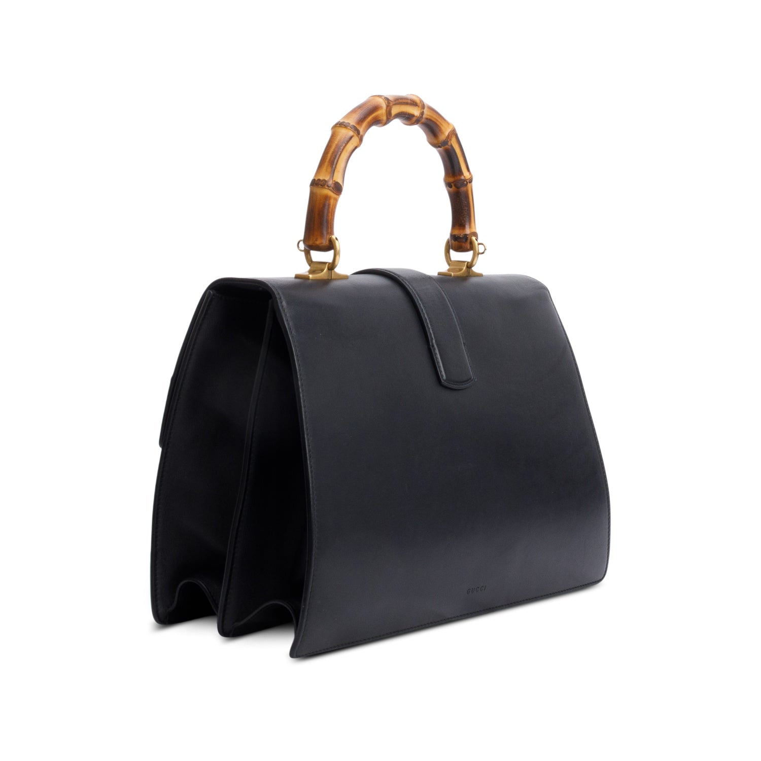 Gucci Black/Red/Green Web Calfskin Leather Large Dionysus Bamboo Top Handle Bag w/ Strap & Box