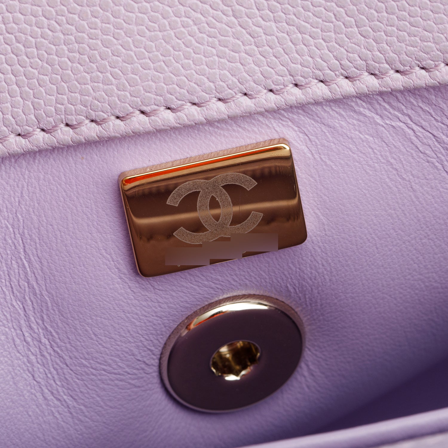 Chanel Purple Quilted Caviar Leather Small Coco Handle Bag w/ Strap & Box