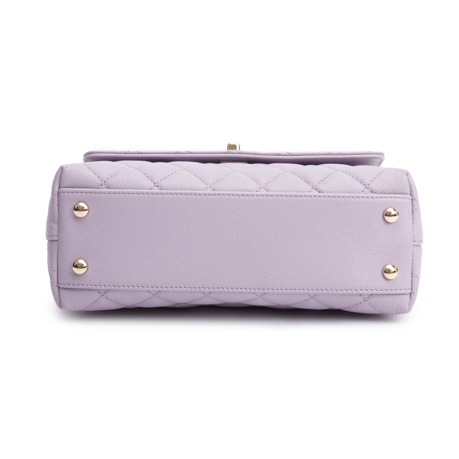 Chanel Purple Quilted Caviar Leather Small Coco Handle Bag w/ Strap & Box