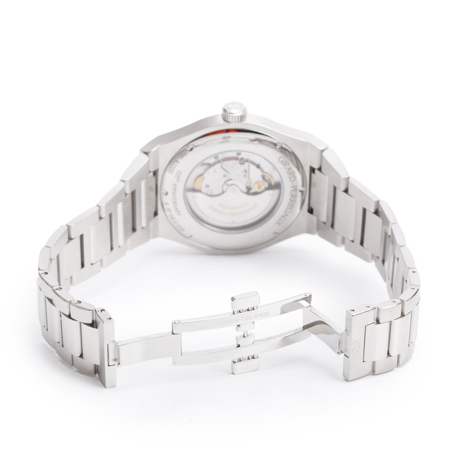 Girard Perregaux Limited Edition 225th Anniversary Stainless Steel Laureato 41 MM Automatic Watch Silver Dial 81000 w/ Box & Papers