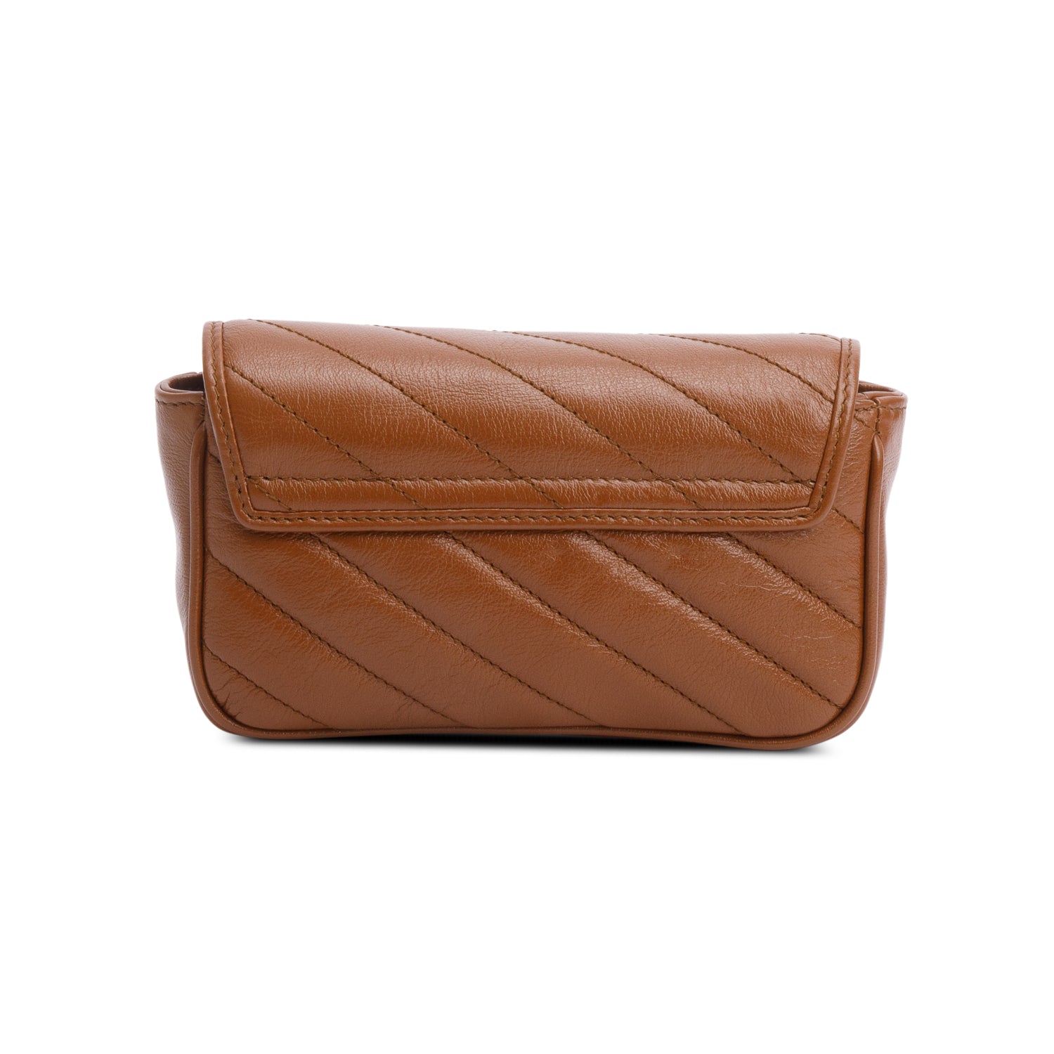 Gucci Brown GG Marmont Matelasse Leather Super Mini Bag w/ Box