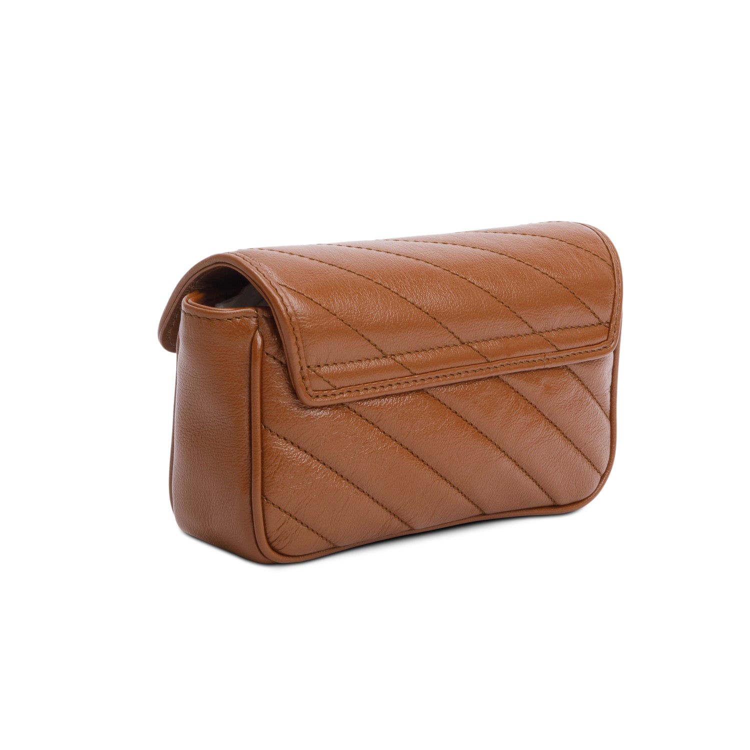 Gucci Brown GG Marmont Matelasse Leather Super Mini Bag w/ Box