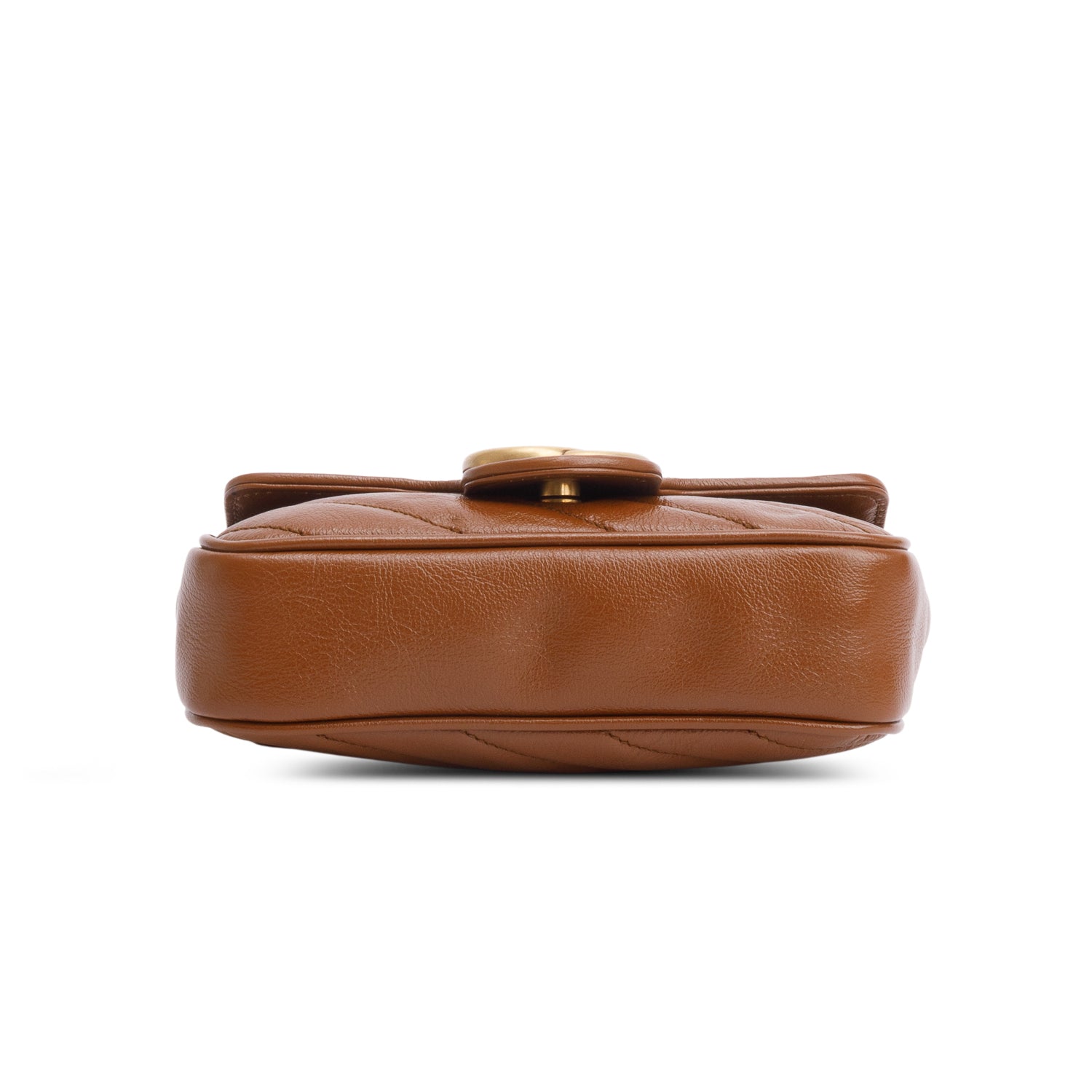 Gucci Brown GG Marmont Matelasse Leather Super Mini Bag w/ Box