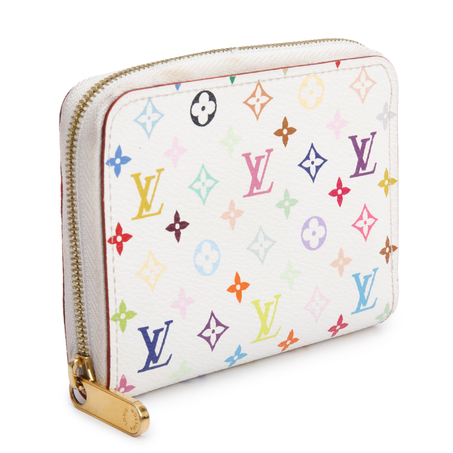 Louis Vuitton White Monogram Multicolore Zippy Coin Purse w/ Box