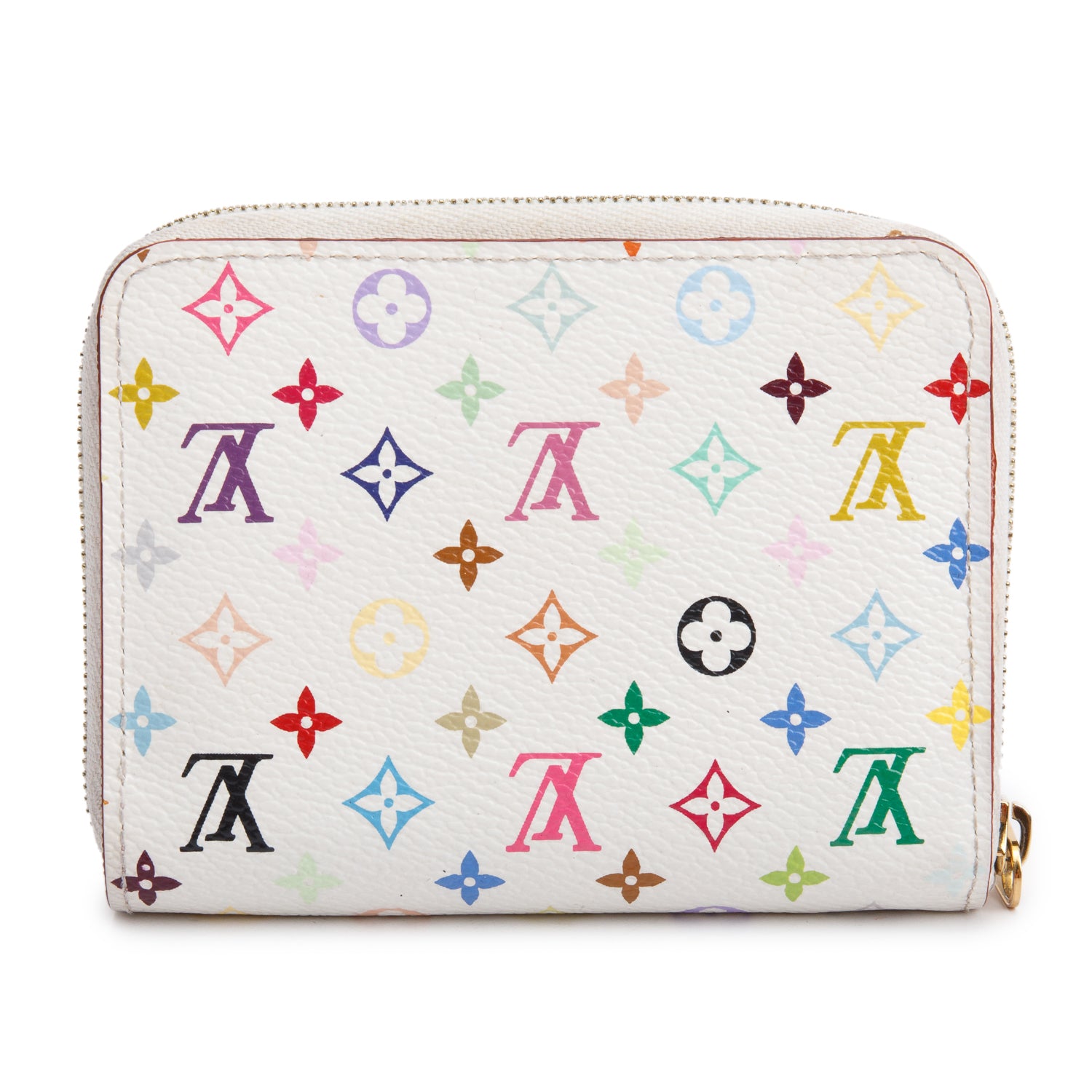 Louis Vuitton White Monogram Multicolore Zippy Coin Purse w/ Box