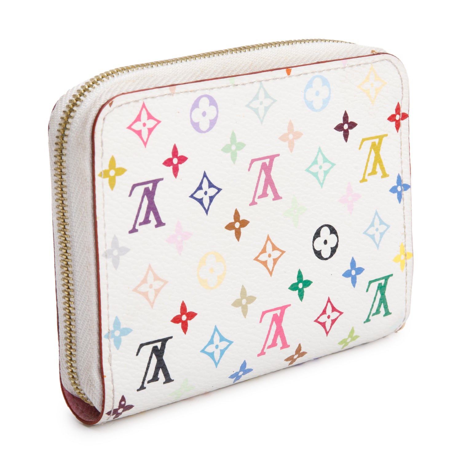 Louis Vuitton White Monogram Multicolore Zippy Coin Purse w/ Box
