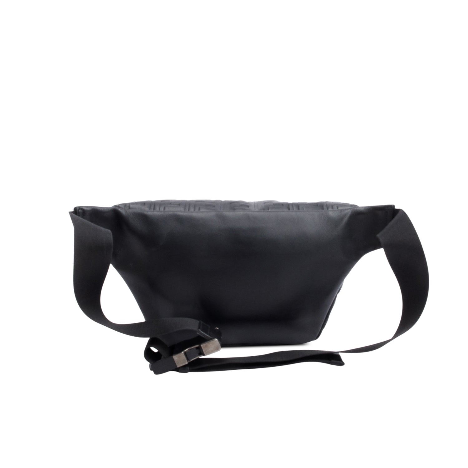 Fendi Black Calfskin Leather Embossed FF Belt Bag