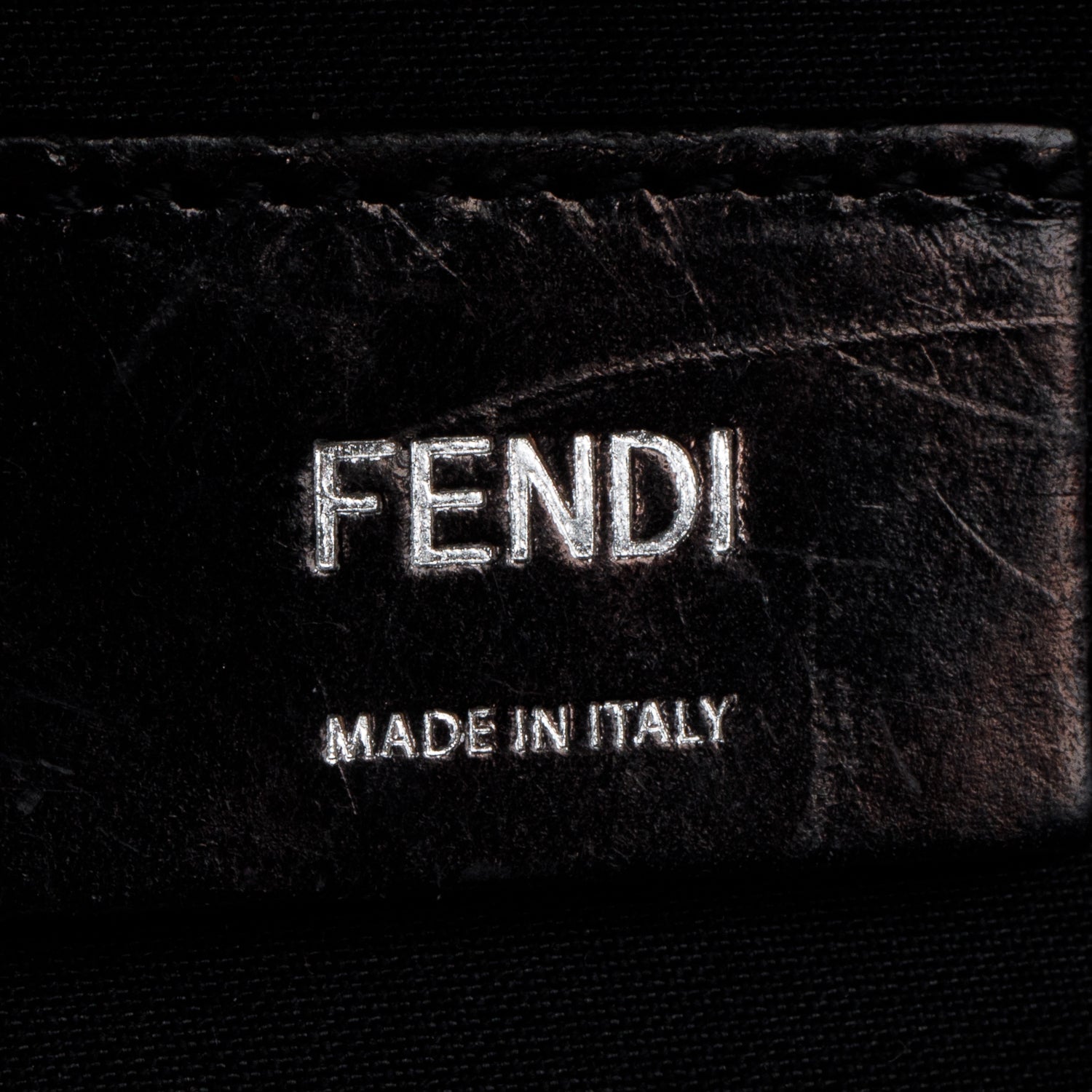 Fendi Black Calfskin Leather Embossed FF Belt Bag