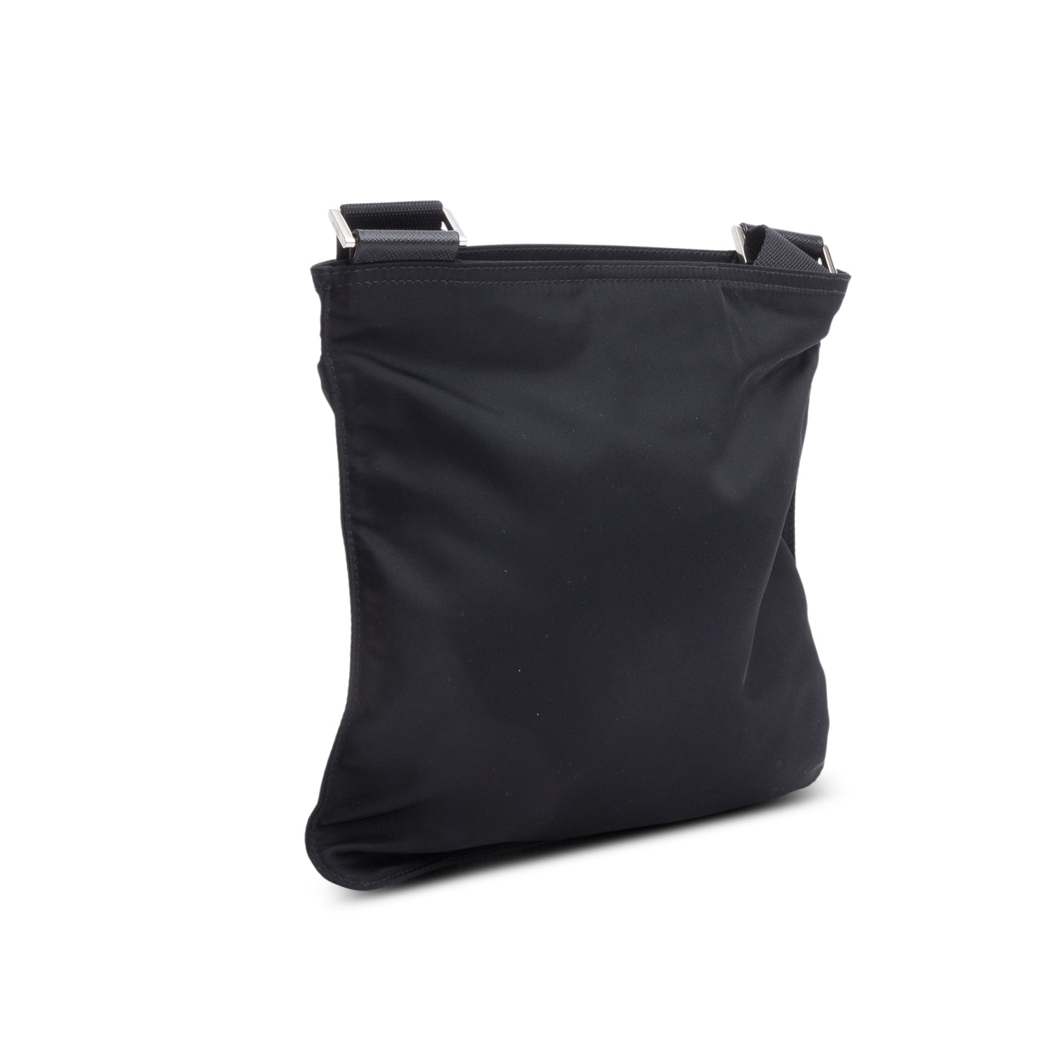 Prada Black Tessuto Nylon Vela Flat Messenger Bag