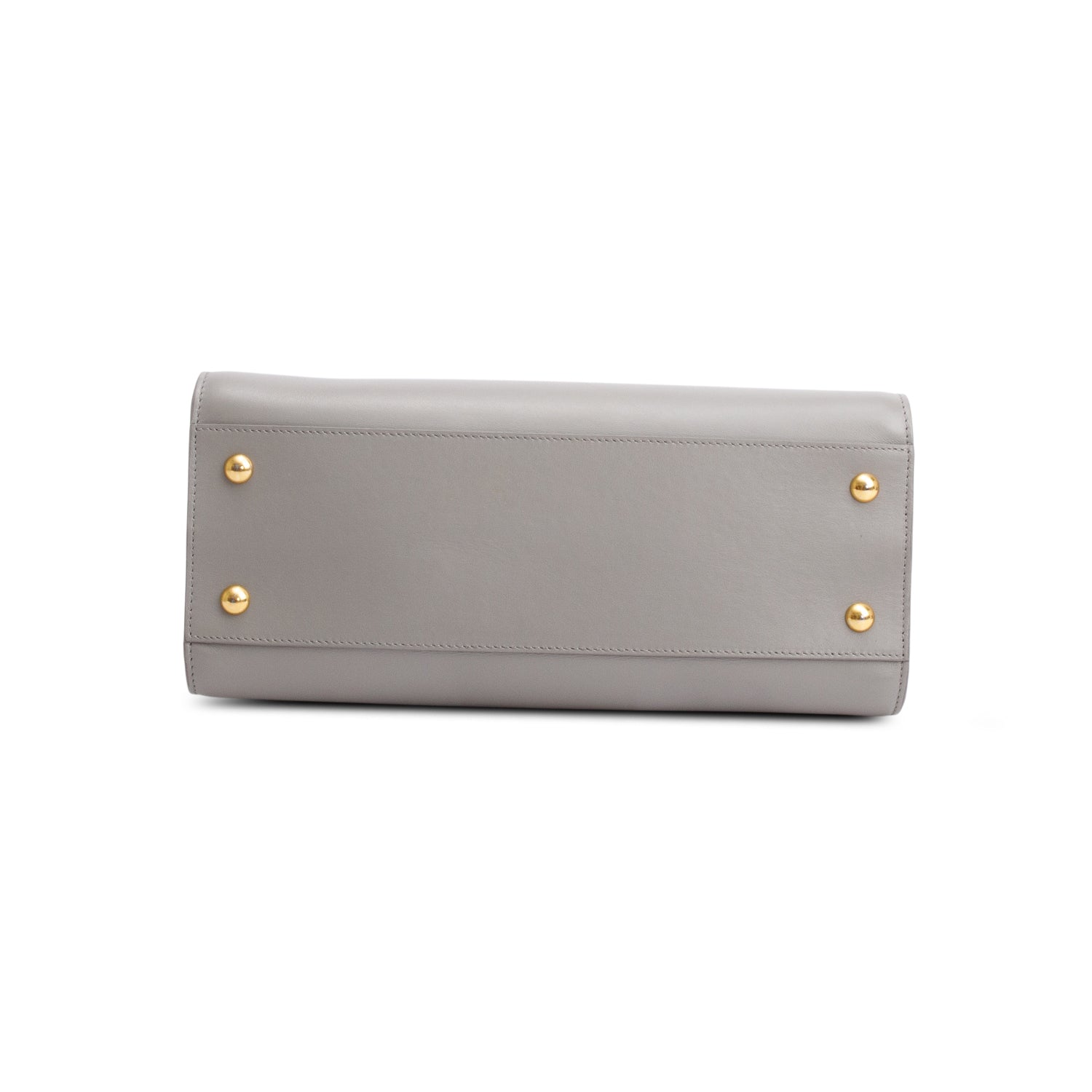 Saint Laurent Grey Calfskin Leather Small Cabas Tote Bag