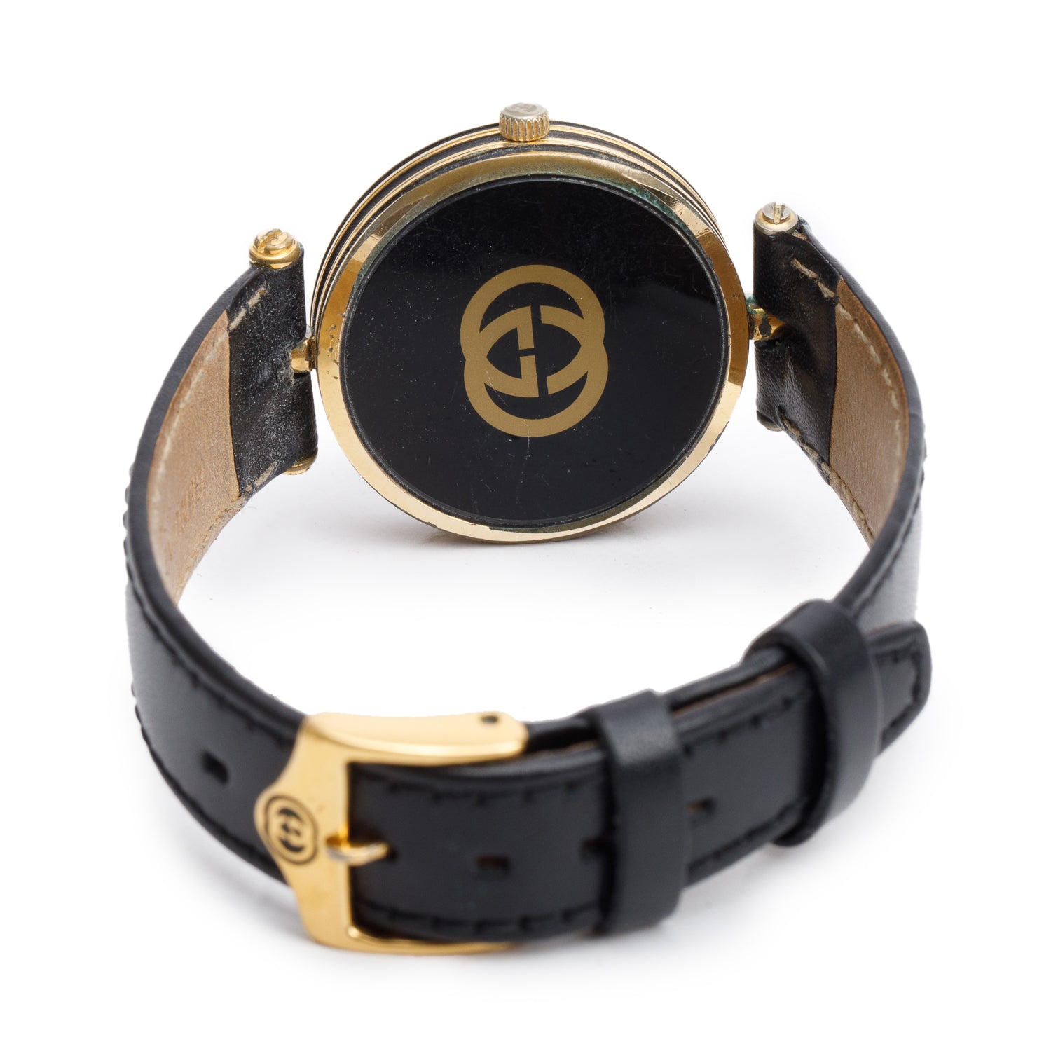 Gucci Vintage Gold Plated Stainless Steel Stack 2000M 30 MM Quartz Watch w/ Box