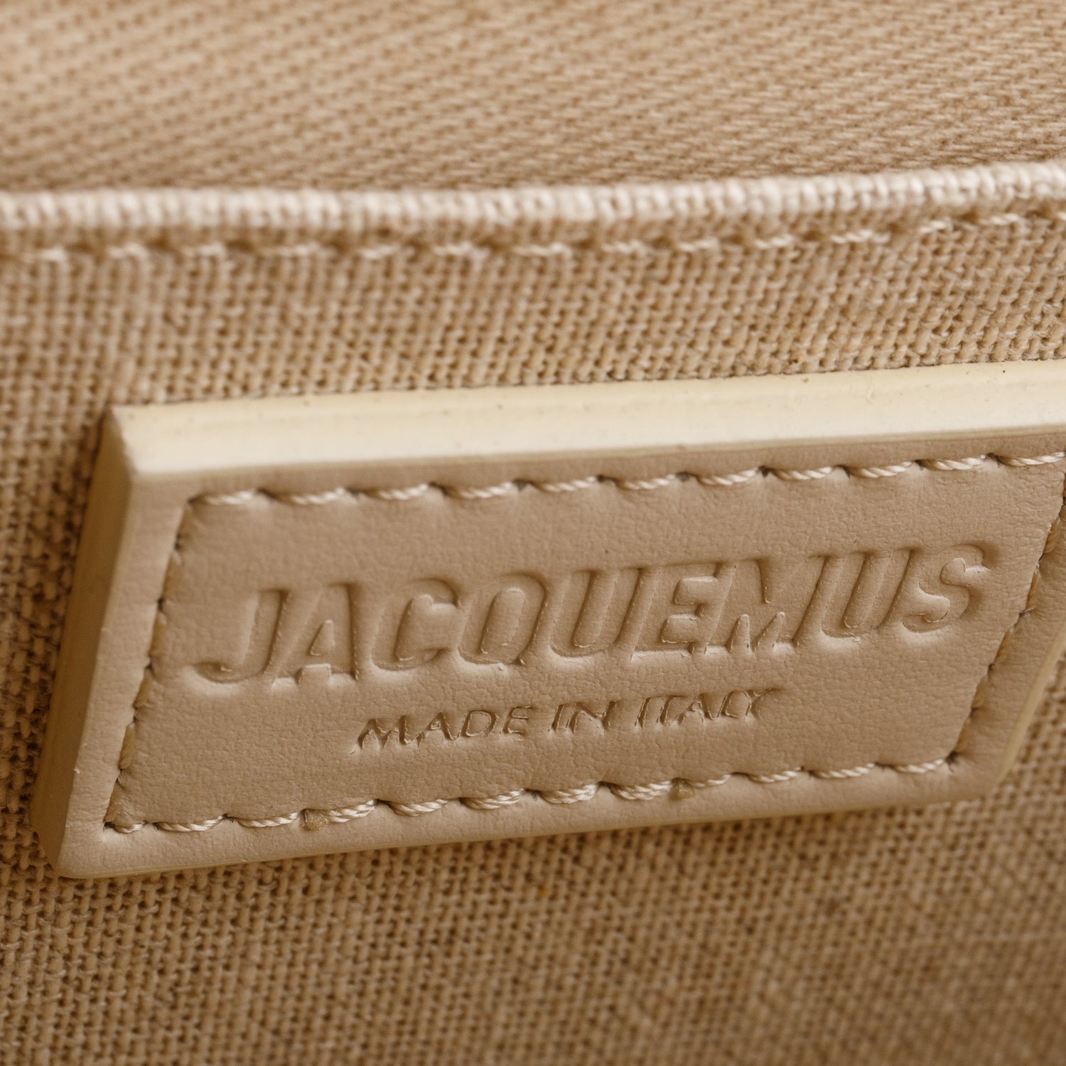 Jacquemus Grey Linen Le Grand Bambino Bag w/ Strap