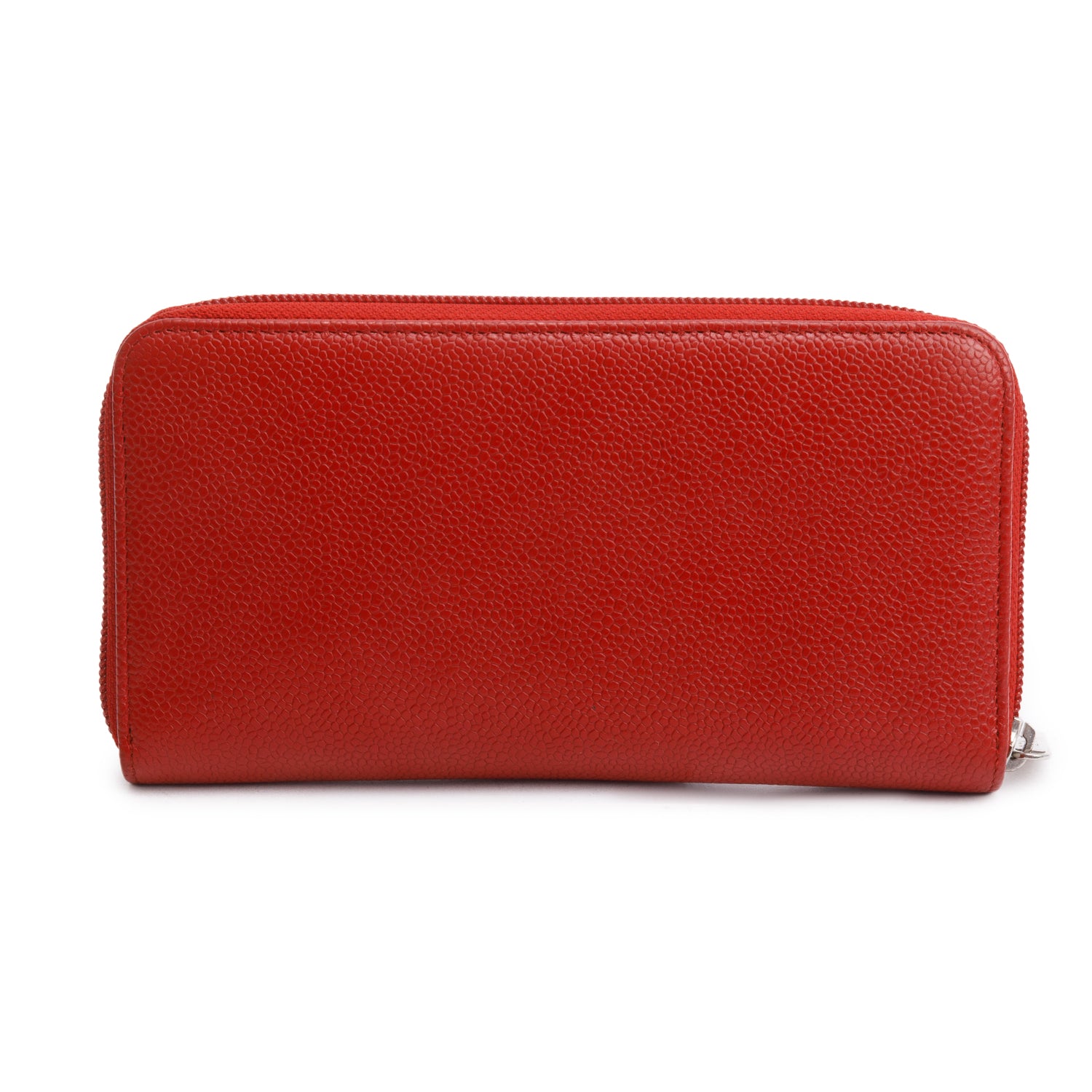 Chanel Red Caviar Leather Timeless CC Continental Zip Wallet w/ Box & Authenticity Card