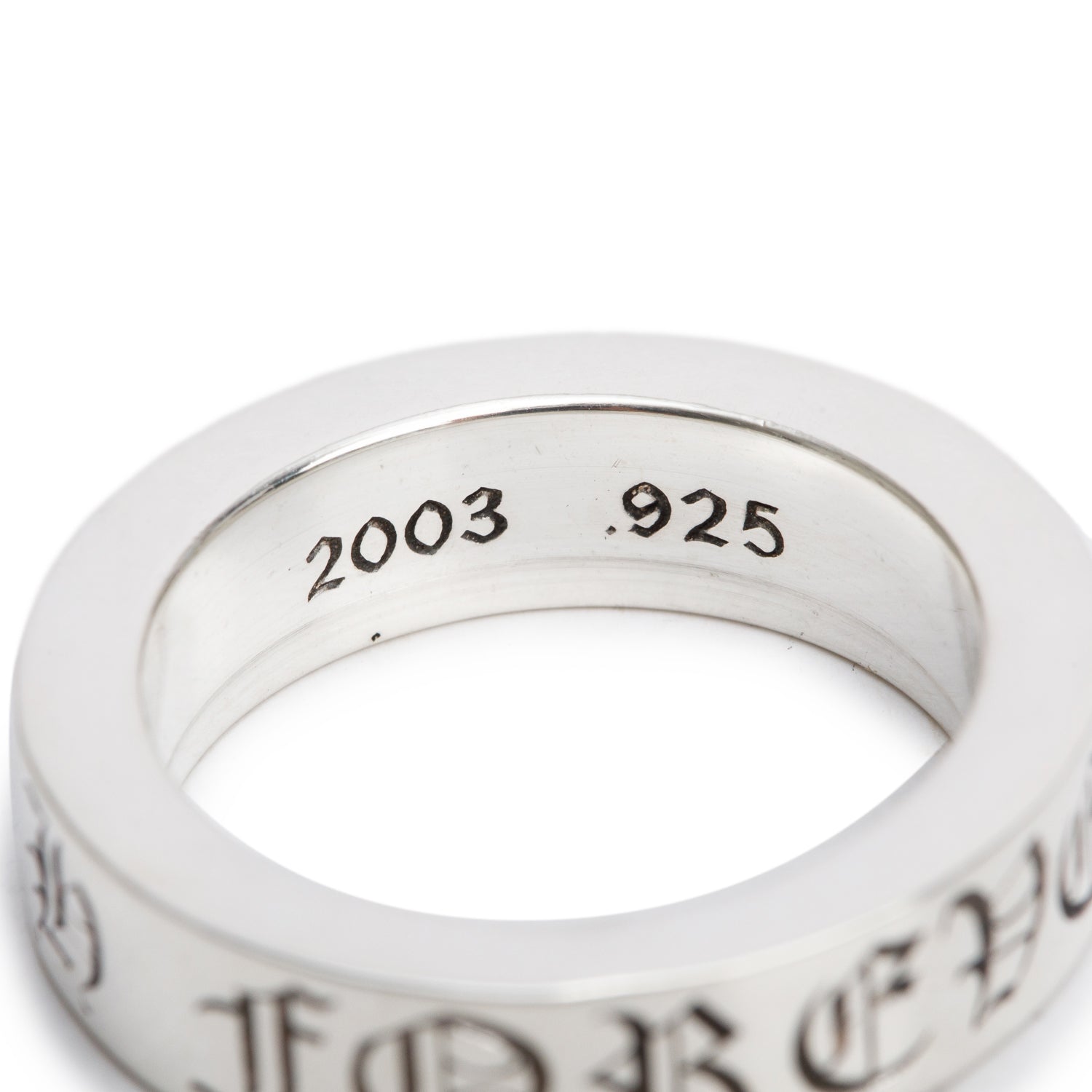 Chrome Hearts Sterling Silver CH Forever Spacer 6 MM Band Ring, Size 7 w/ Receipt