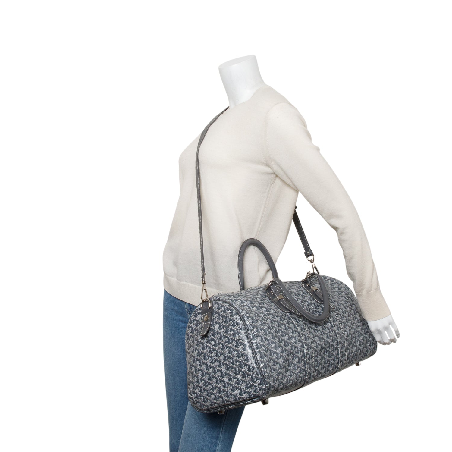 Goyard 2024 Grey Monogram Canvas Croisiere 50 w/ Strap