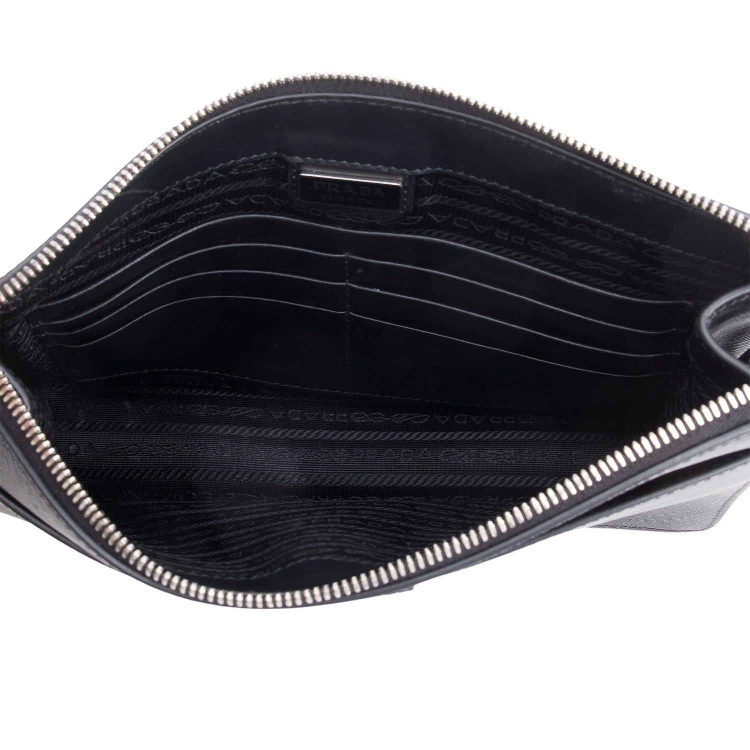 Prada Black Saffiano Leather Pouch