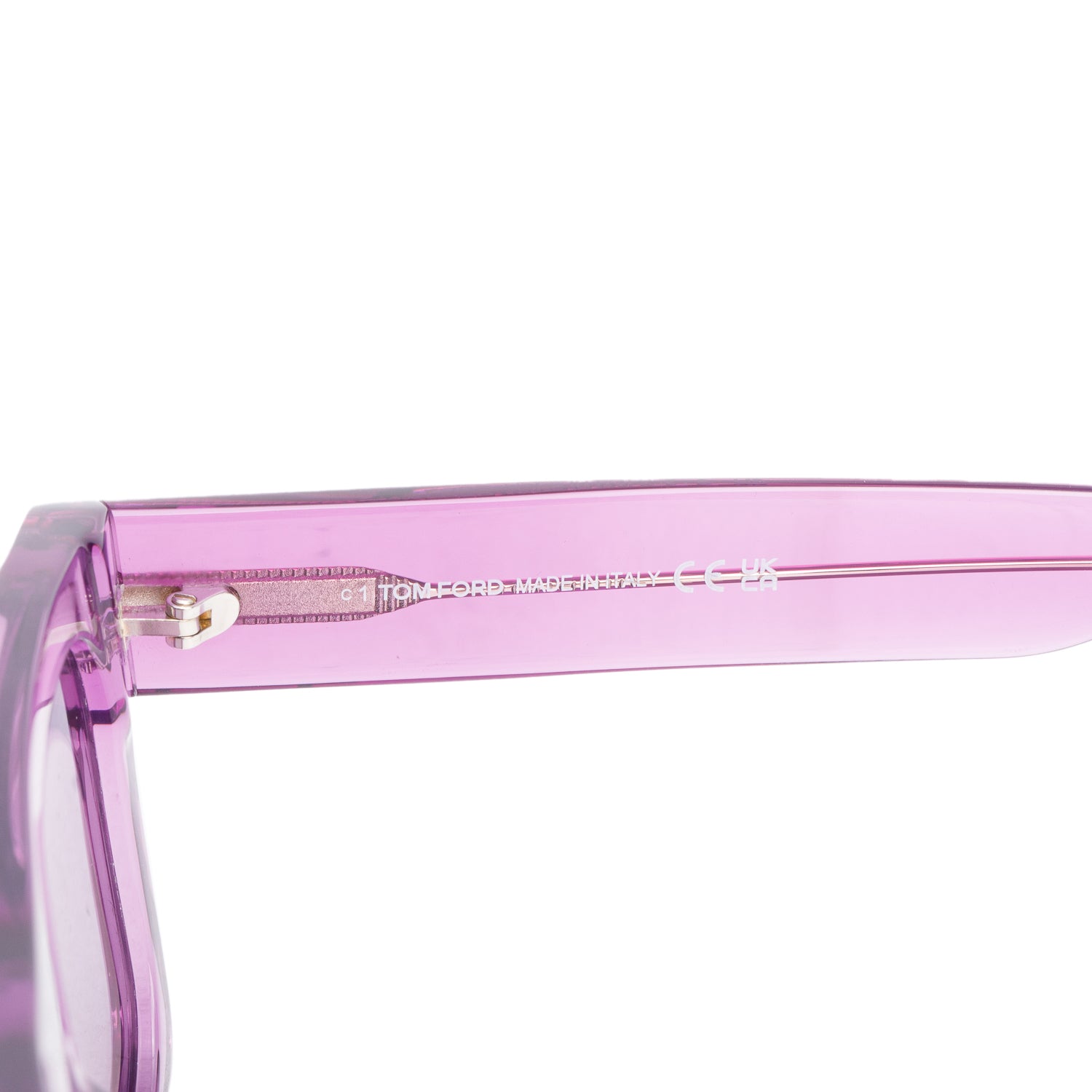 Tom Ford TF711 Purple Transparent Acetate Fausto Square Sunglasses w/ Box & Case