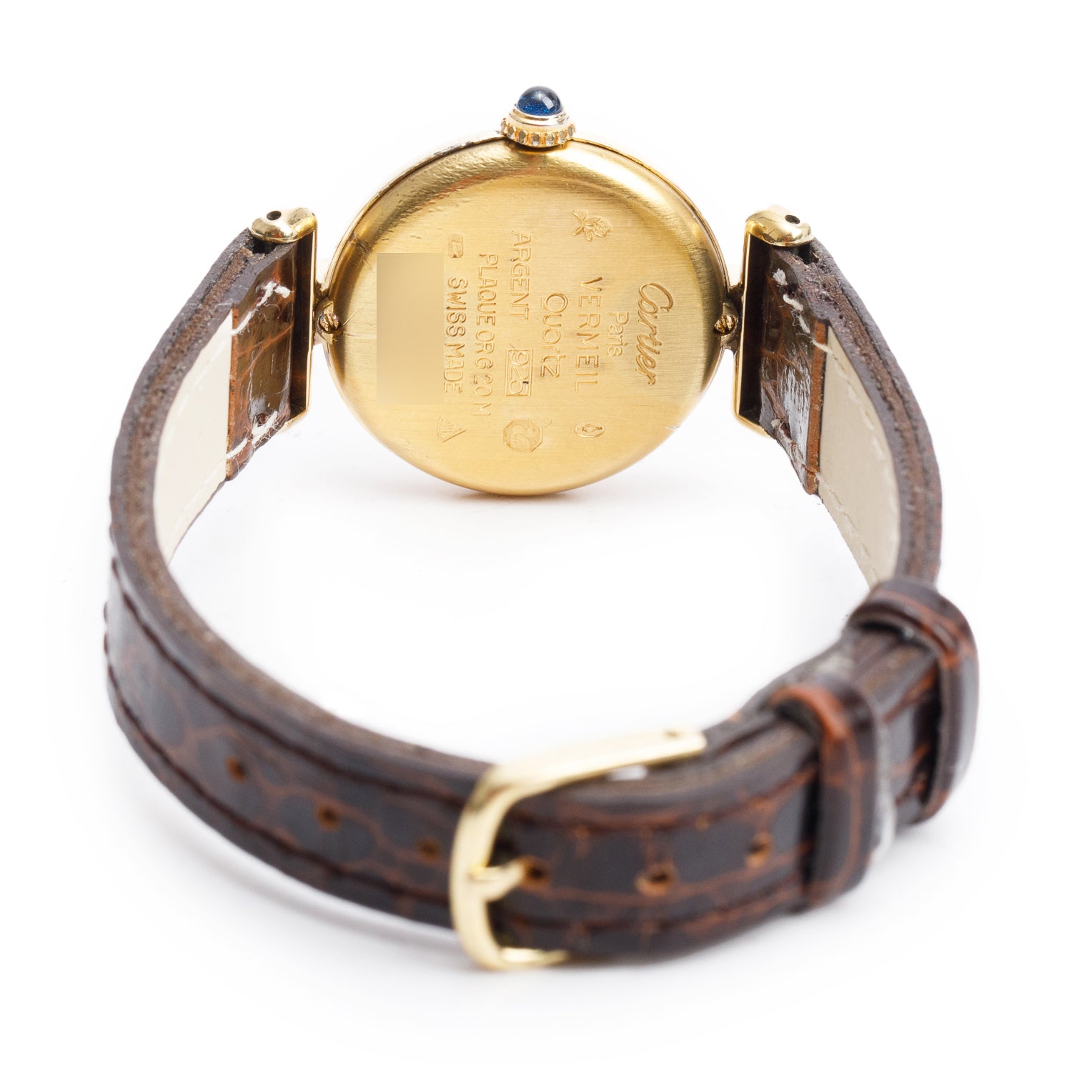 Cartier Vintage 18k Gold Vermeil Sterling Silver Argent Must De Cartier Colisee 24 MM Quartz Watch