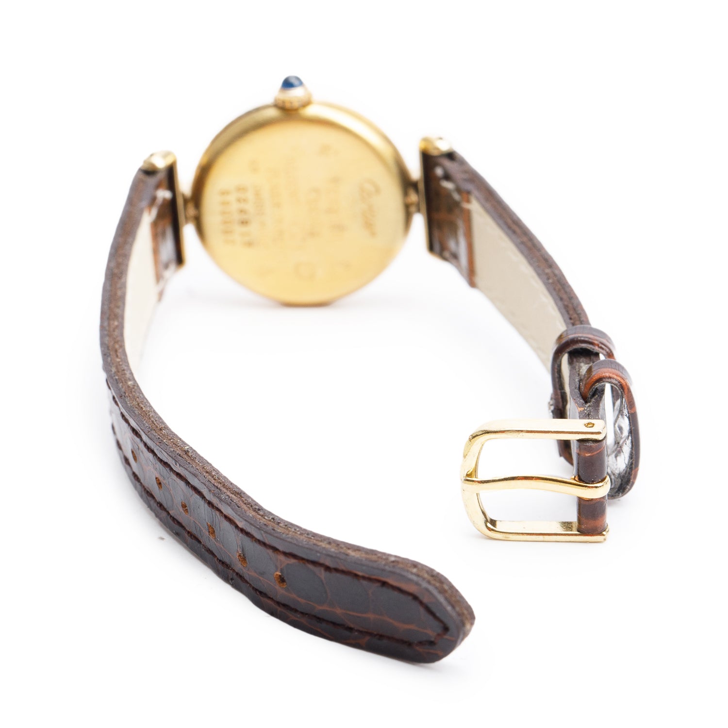 Cartier Vintage 18k Gold Vermeil Sterling Silver Argent Must De Cartier Colisee 24 MM Quartz Watch