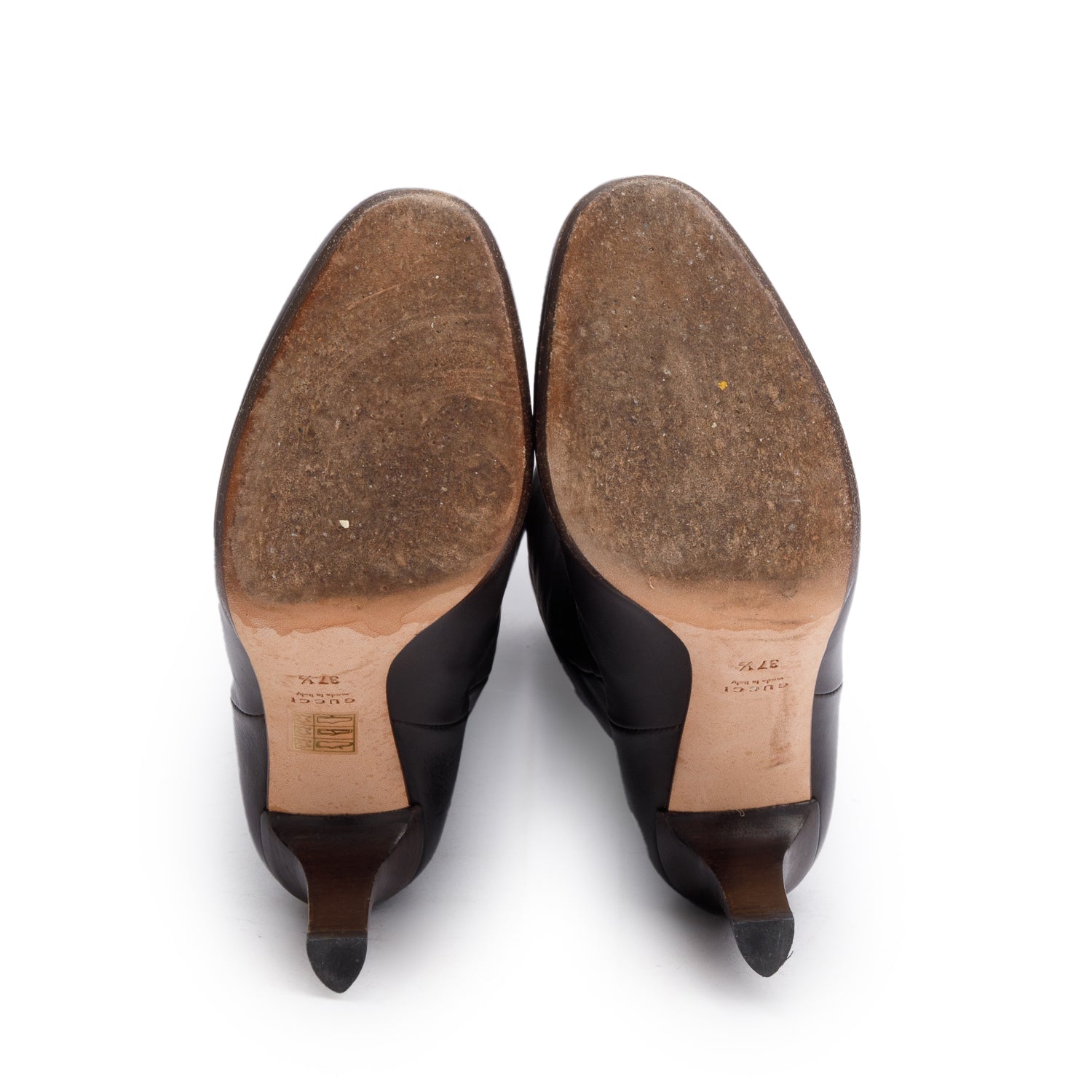 Gucci Brown Leather Knee-High Interlocking G Riding Boots, Size 37.5