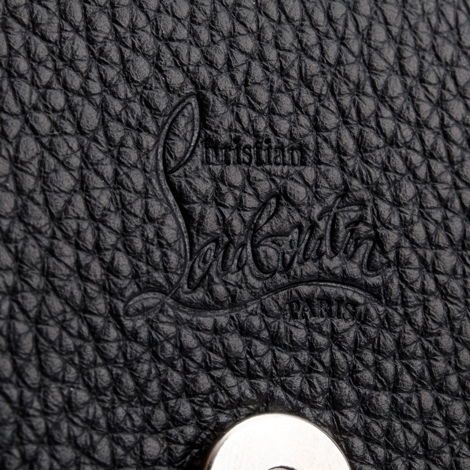 Christian Louboutin Black Calfskin Leather Spike Loubinthesky Paloma Chain Clutch