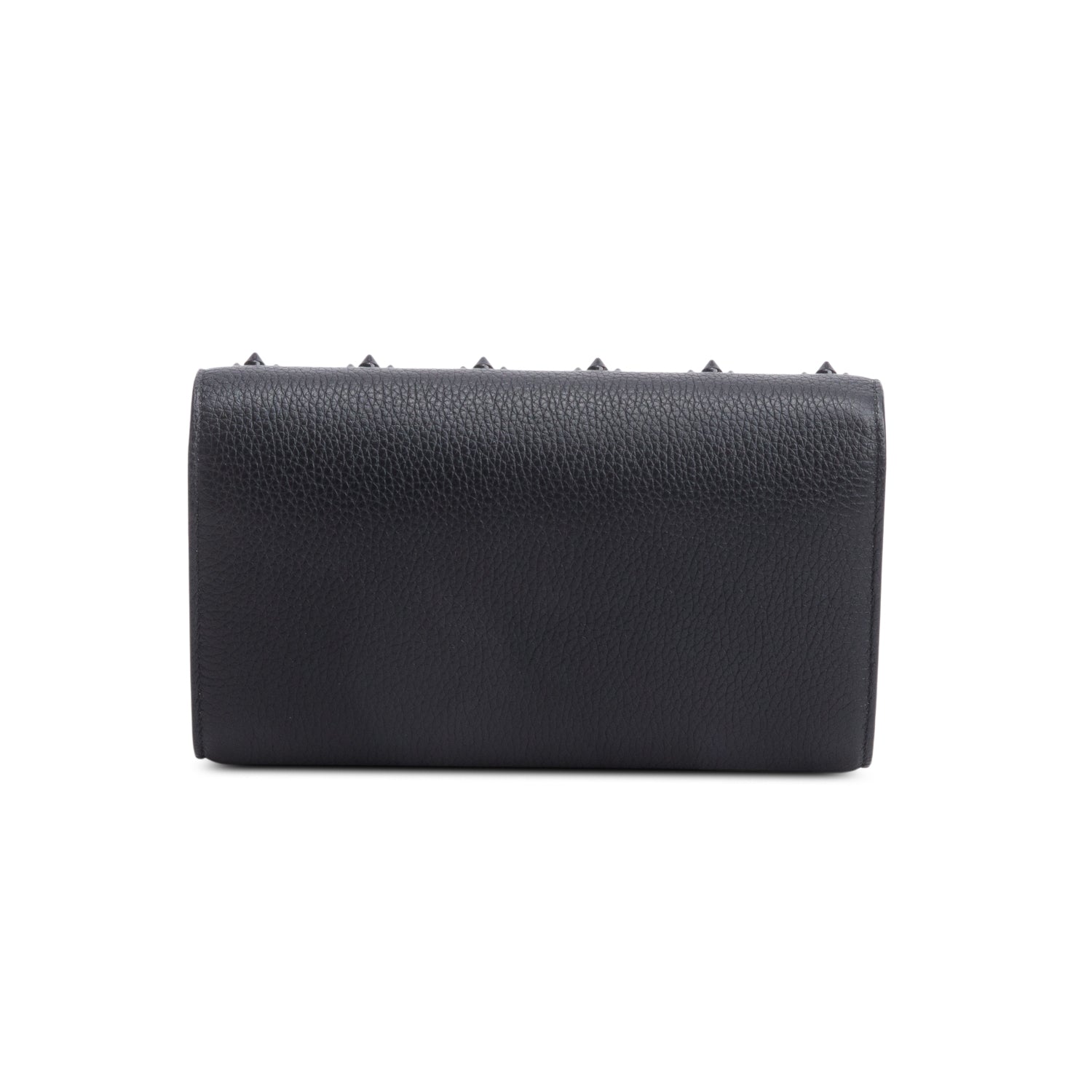 Christian Louboutin Black Calfskin Leather Spike Loubinthesky Paloma Chain Clutch
