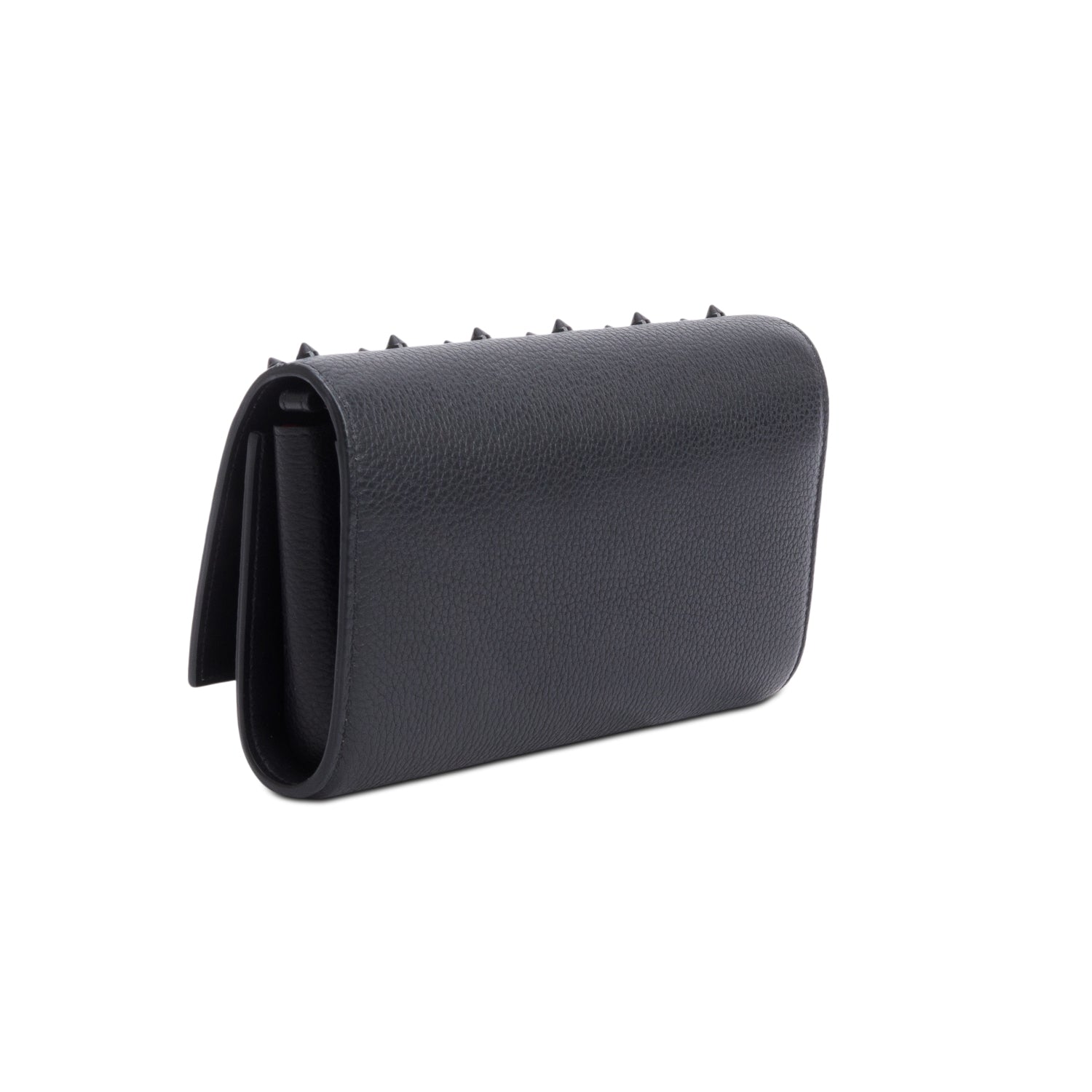 Christian Louboutin Black Calfskin Leather Spike Loubinthesky Paloma Chain Clutch