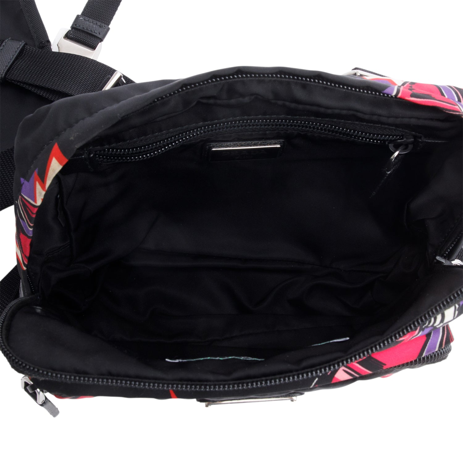 Prada X Universal Studios Black Multicolor Tessuto Nylon Frankenstein Heart Harnes Body Bag