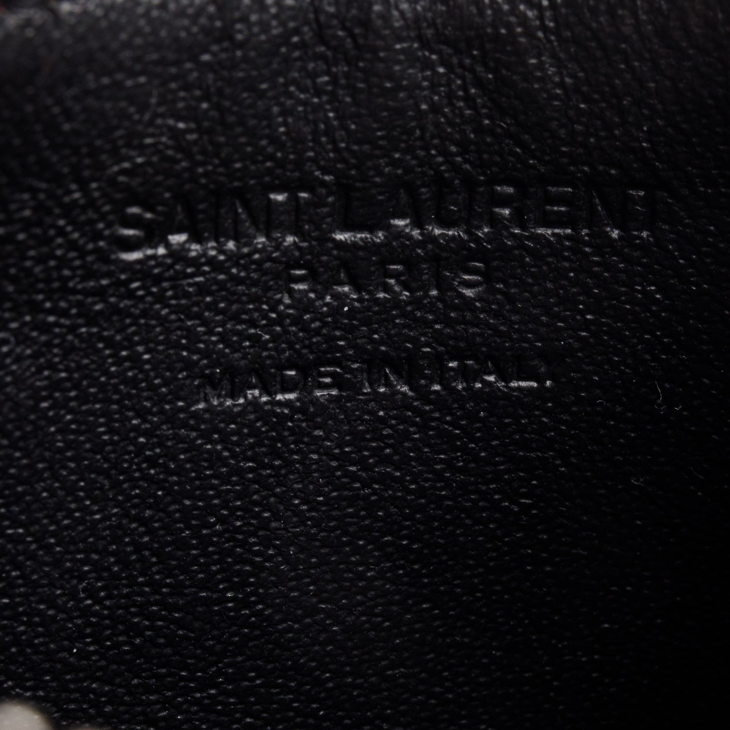 Saint Laurent Red Calfskin Leather Paris Fragments Zipped Card Case w/ Receipt