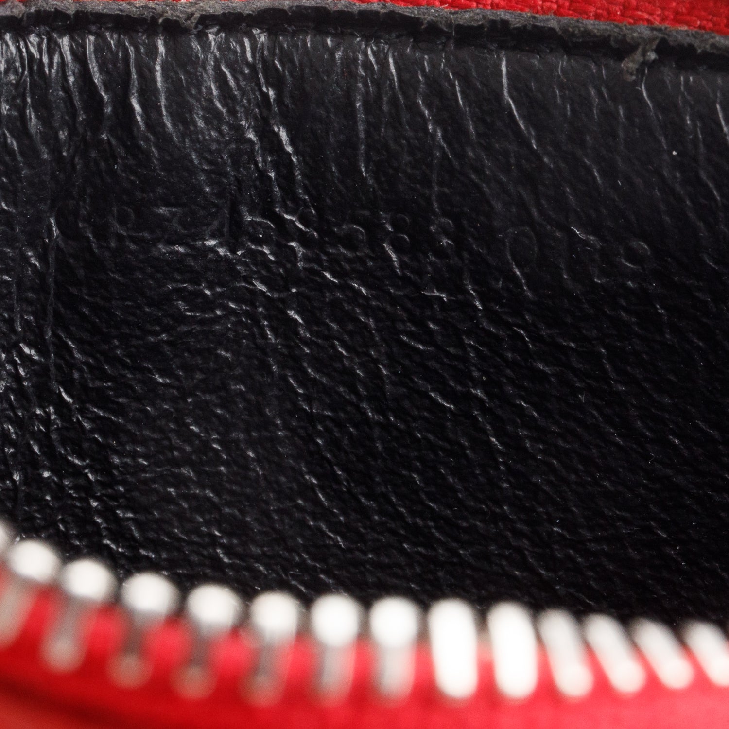 Saint Laurent Red Calfskin Leather Paris Fragments Zipped Card Case w/ Receipt