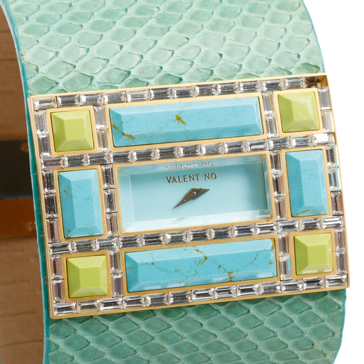 Valentino Green Python Gold-Plated Stainless Steel Swarovski Crystal Quartz Watch