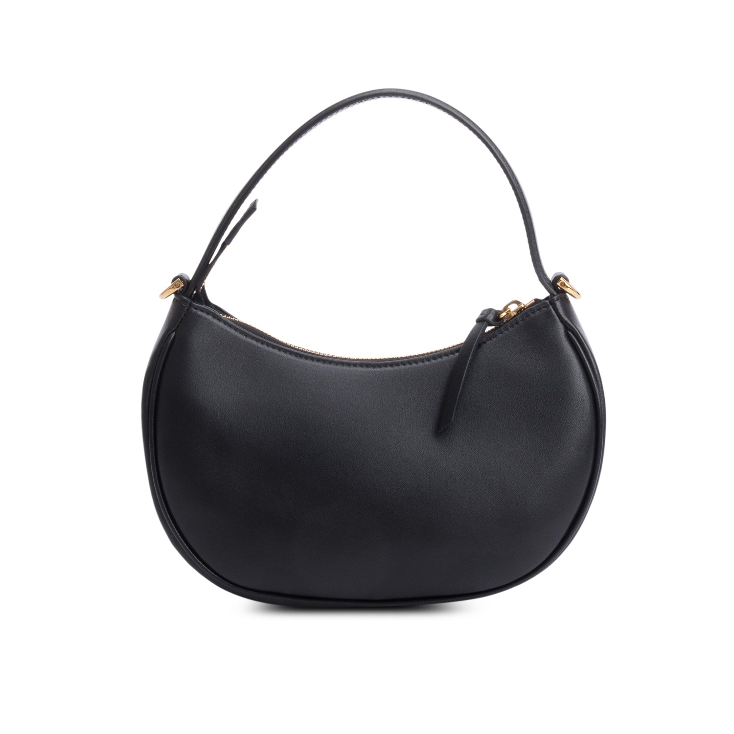 Versace Black Quilted Leather Medusa Half Moon Shoulder Bag w/ Strap