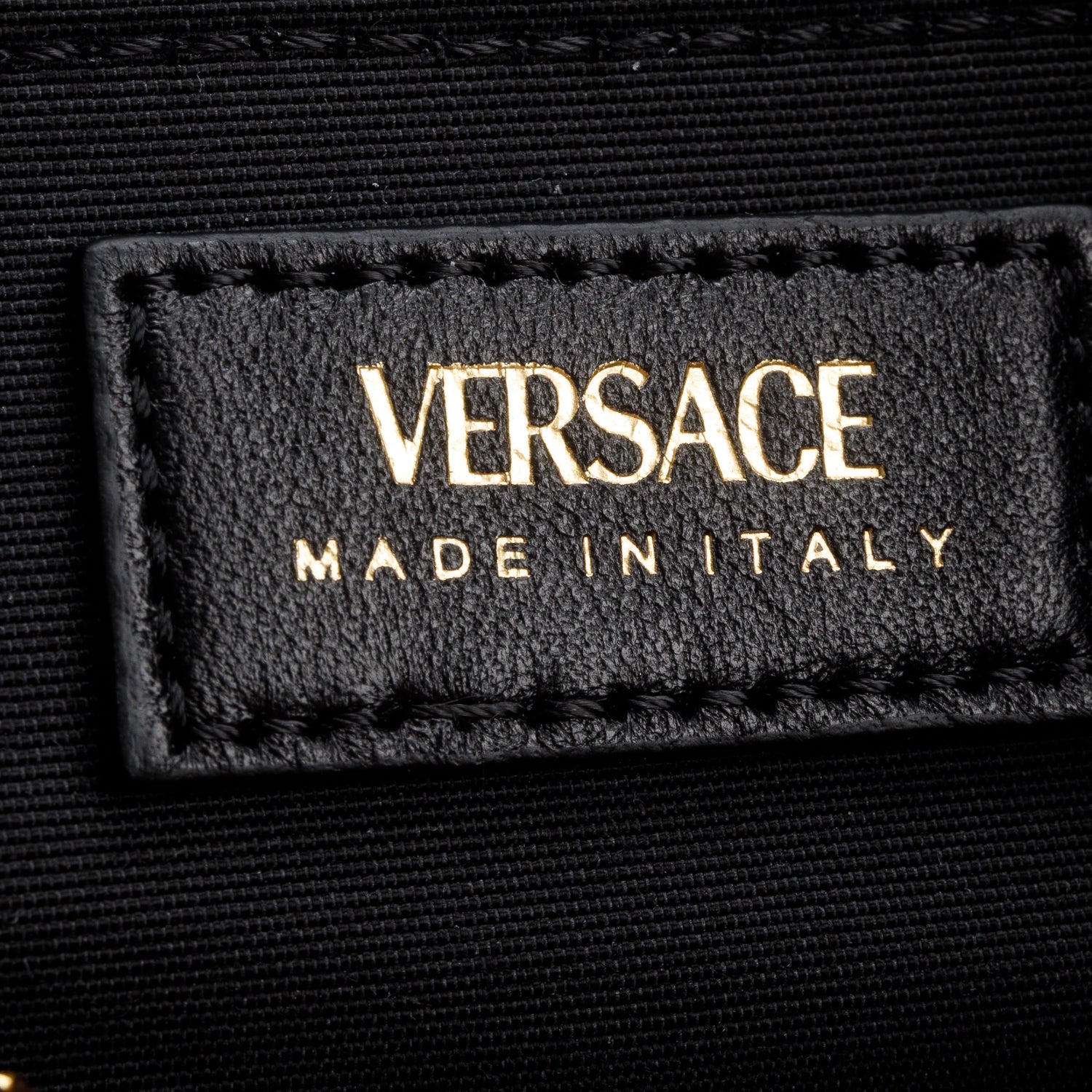 Versace Black Quilted Leather Medusa Half Moon Shoulder Bag w/ Strap