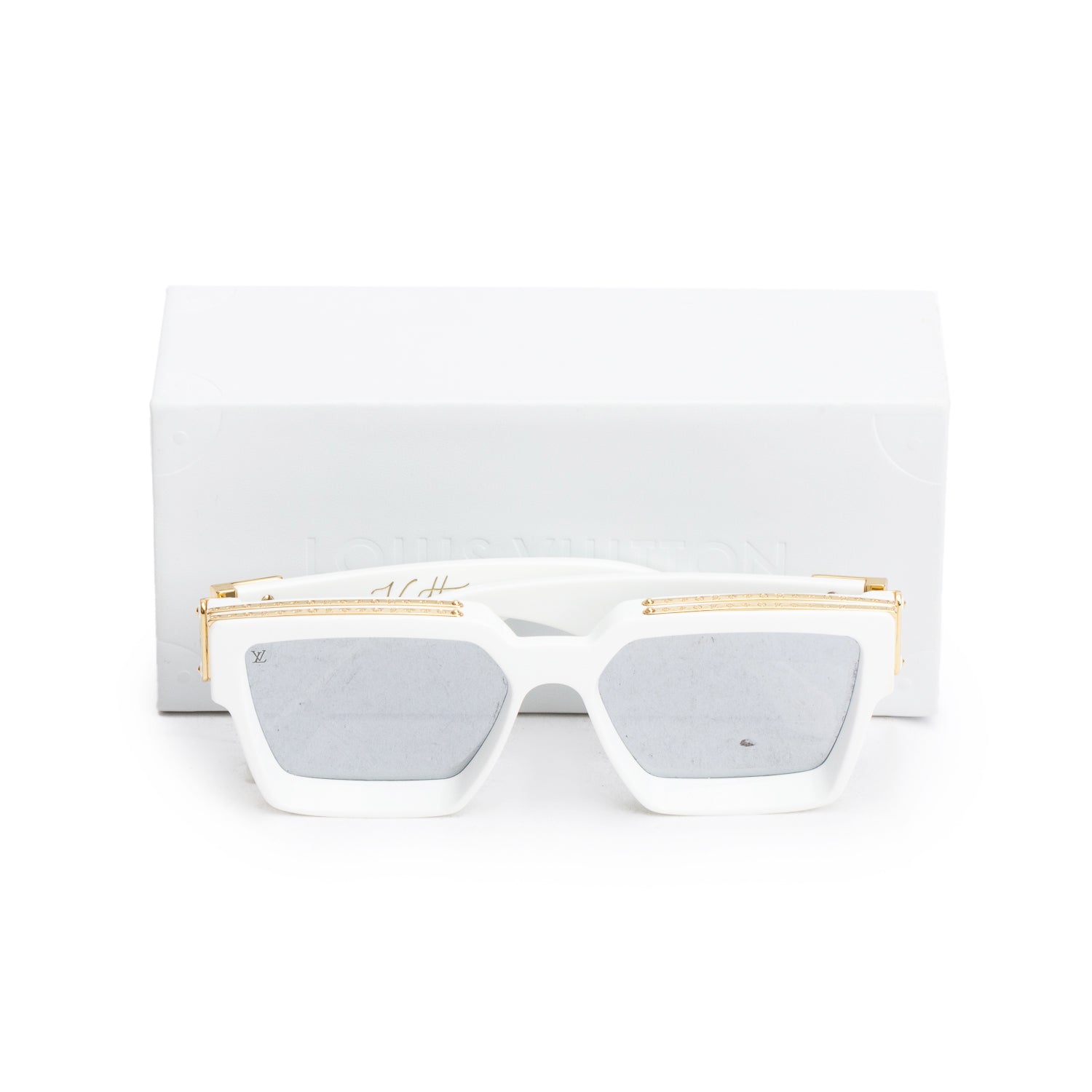Louis Vuitton Z1166W White Acetate 1.1 Millionaires Sunglasses w/ Case