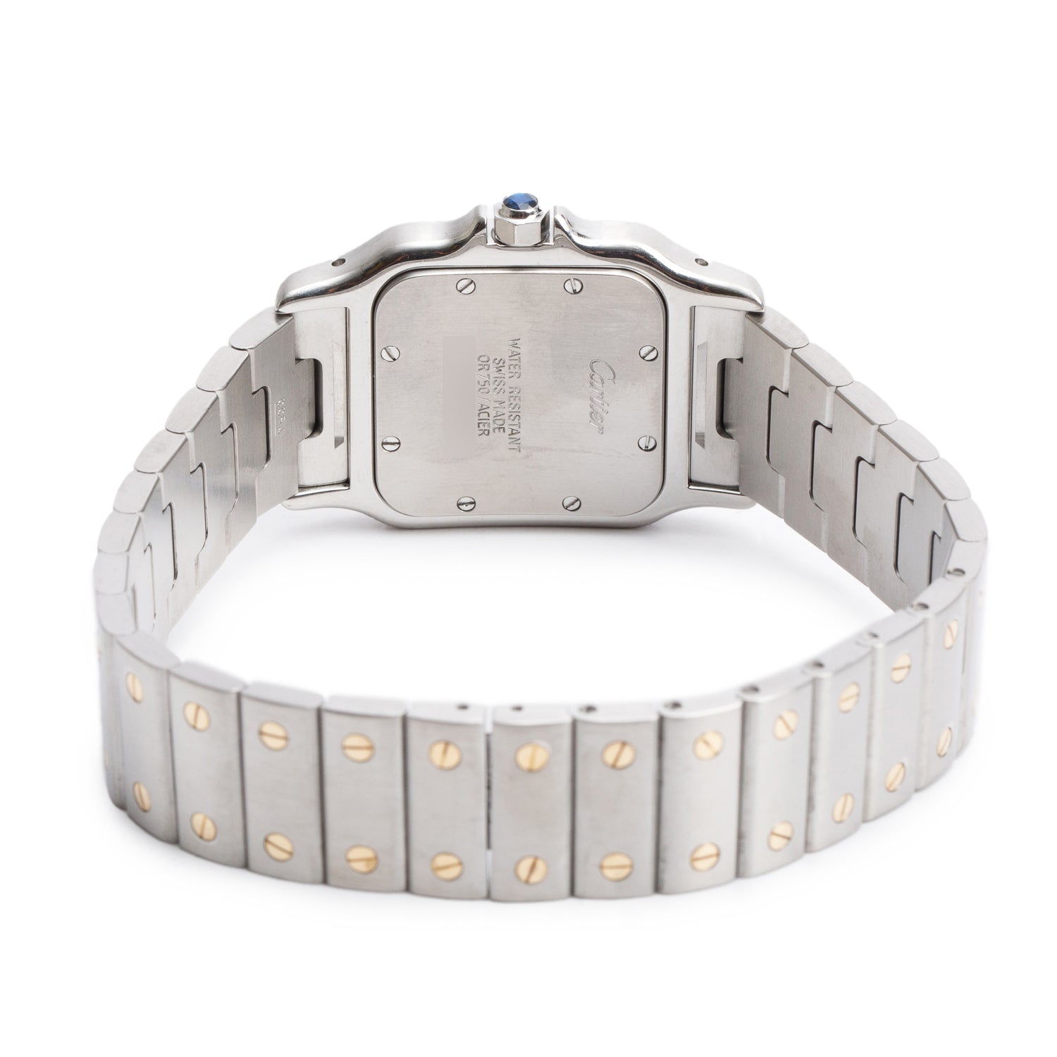 Cartier Stainless Steel & 18k Yellow Gold Santos De Cartier Galbee Quartz Watch, Medium Model 1566