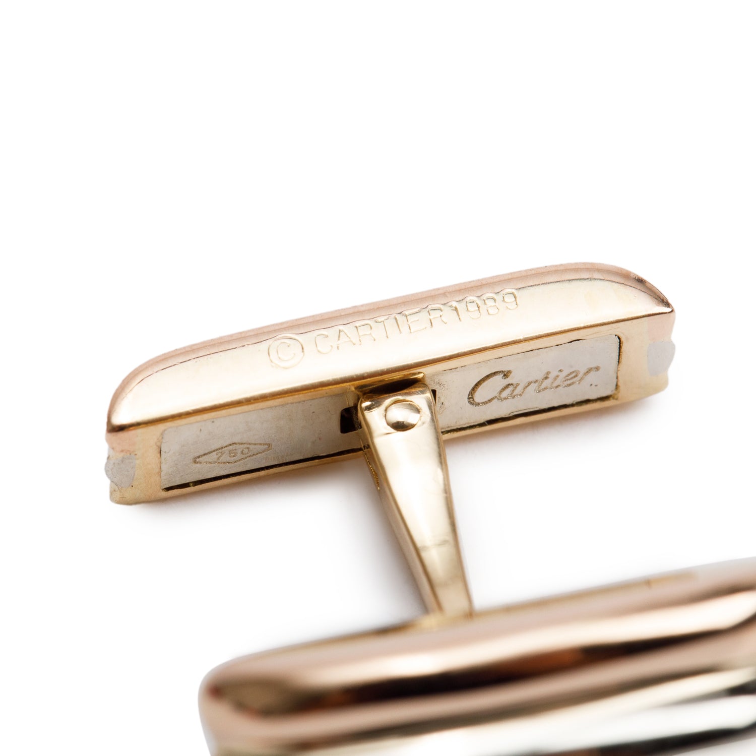 Cartier Vintage 18k Yellow, Rose & White Gold Trinity Cufflinks