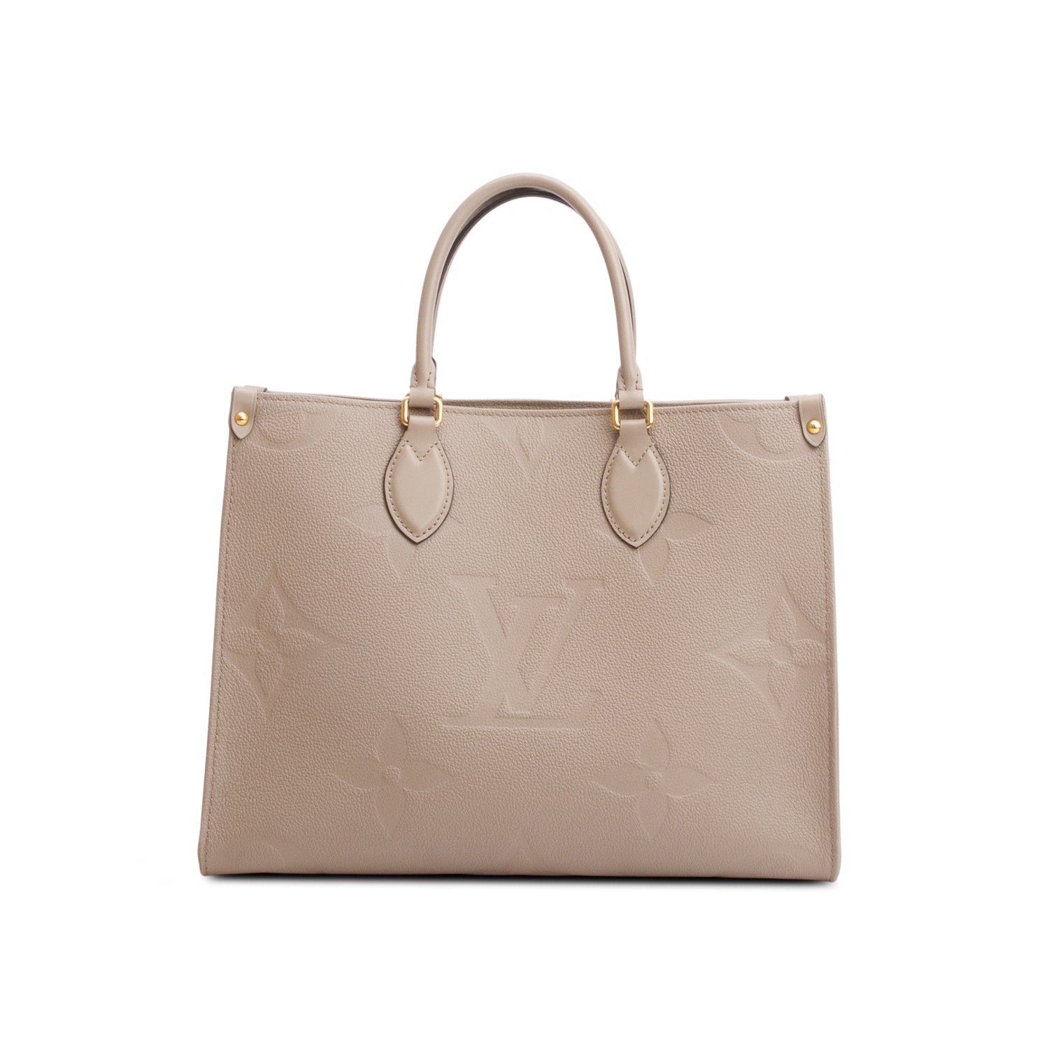 Louis Vuitton Turtledove Monogram Empreinte Giant OnTheGo MM w/ Box & Receipt