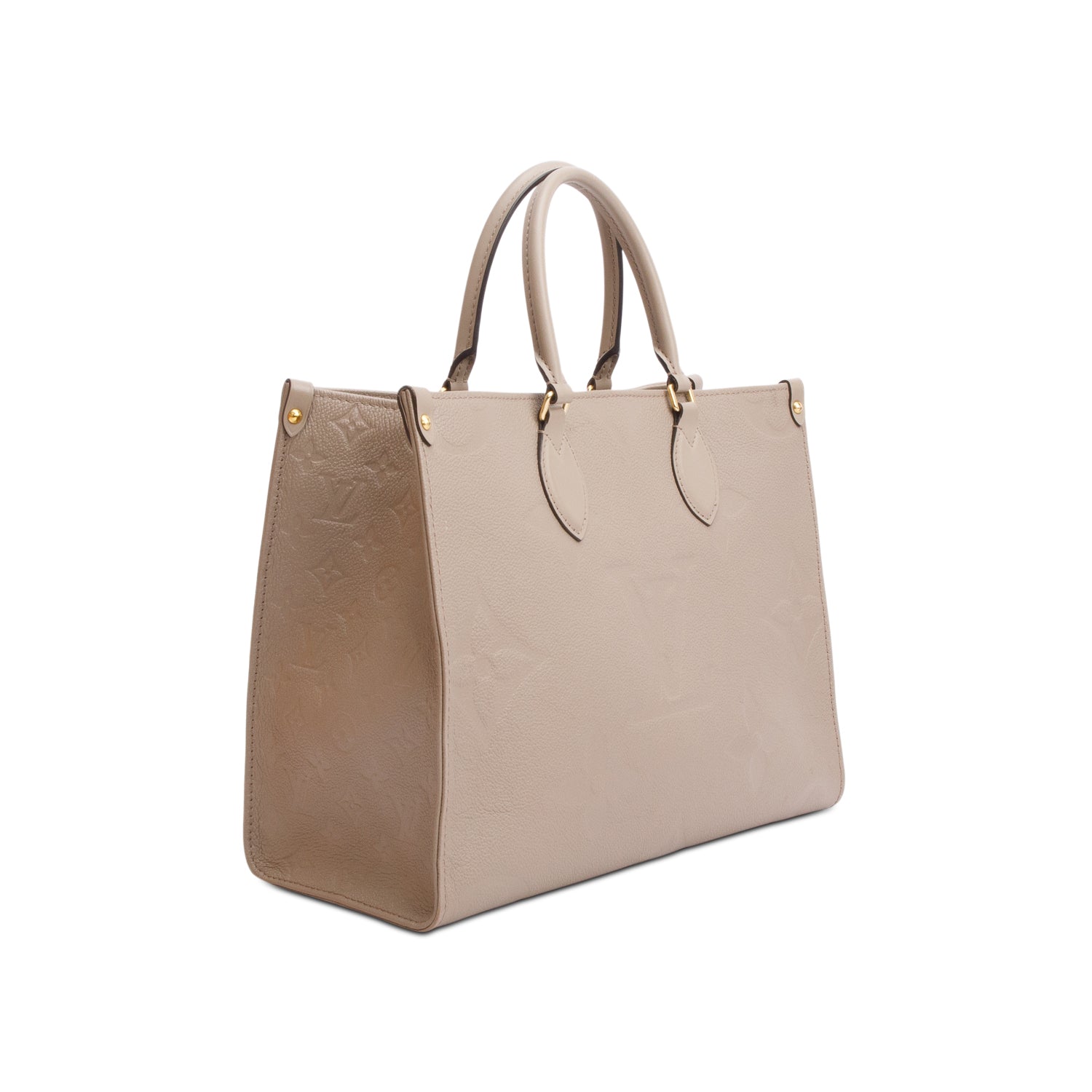 Louis Vuitton Turtledove Monogram Empreinte Giant OnTheGo MM w/ Box & Receipt