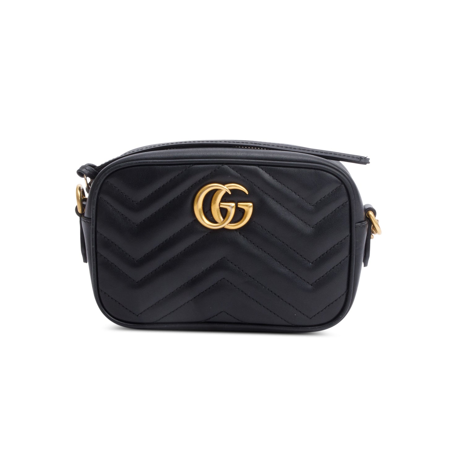 Gucci Black GG Marmont Matelasse Mini Camera Bag w/ Box & Receipt