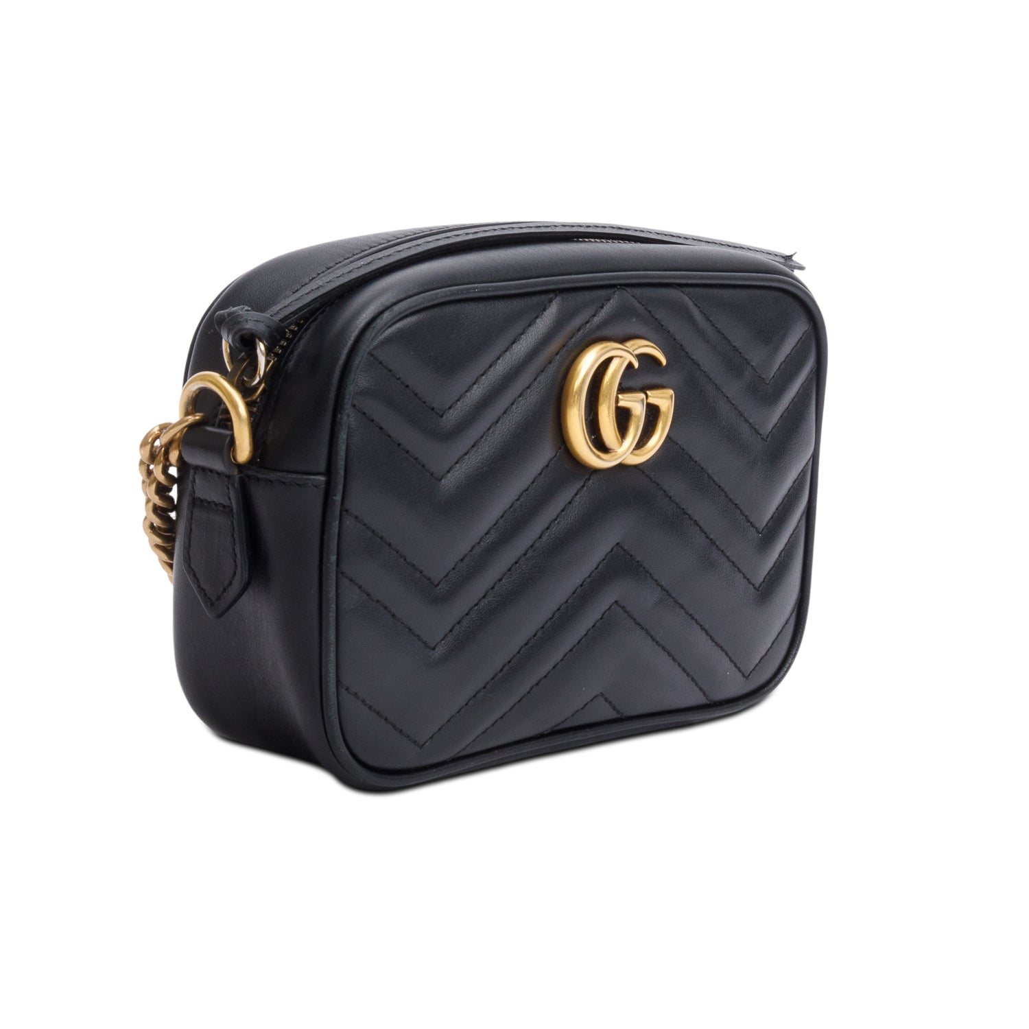 Gucci Black GG Marmont Matelasse Mini Camera Bag w/ Box & Receipt