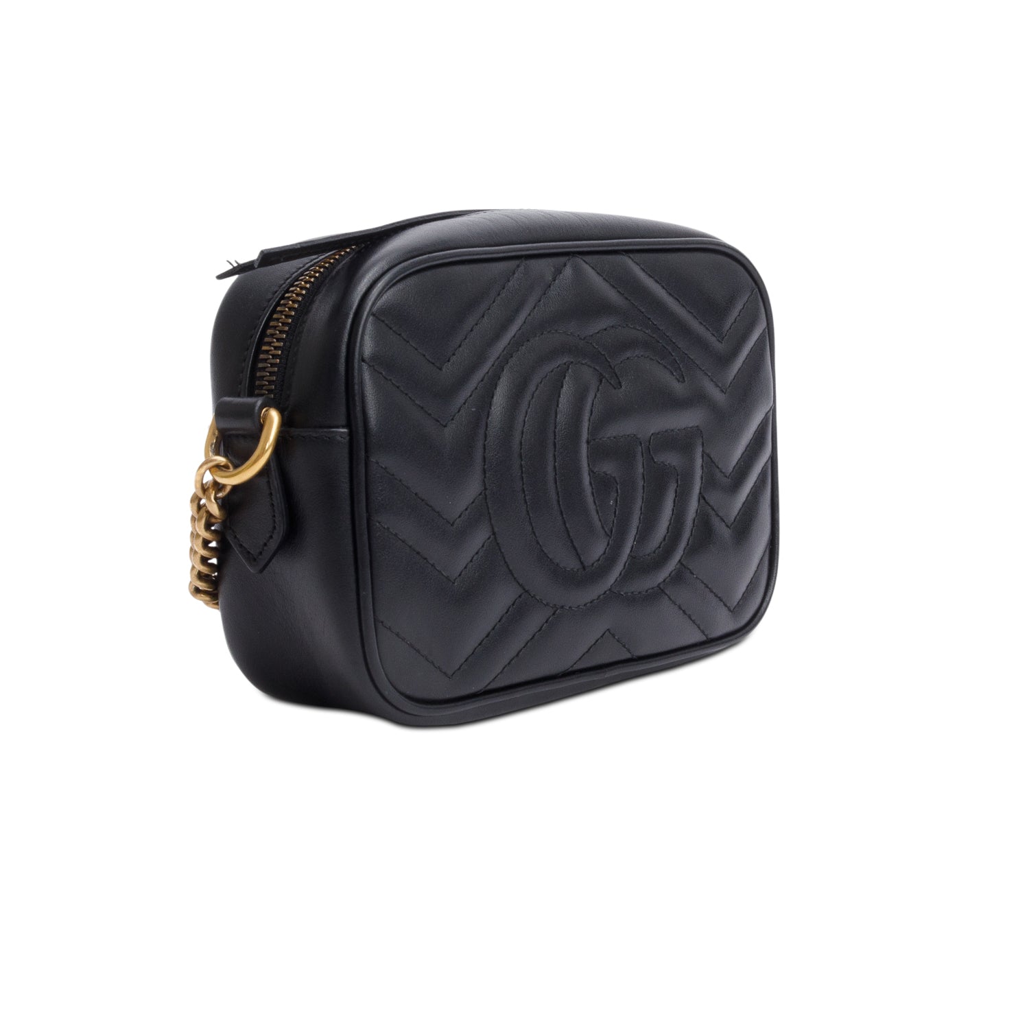 Gucci Black GG Marmont Matelasse Mini Camera Bag w/ Box & Receipt