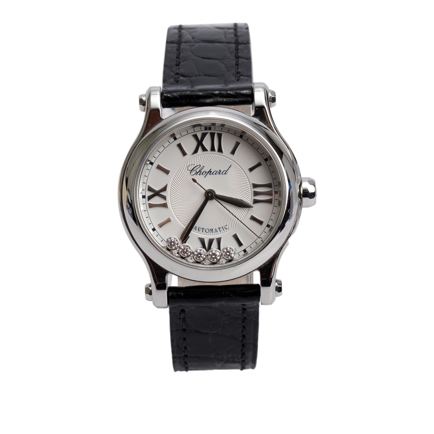 Chopard Stainless Steel Diamond Happy Sport 30 MM Automatic Watch w/ Box