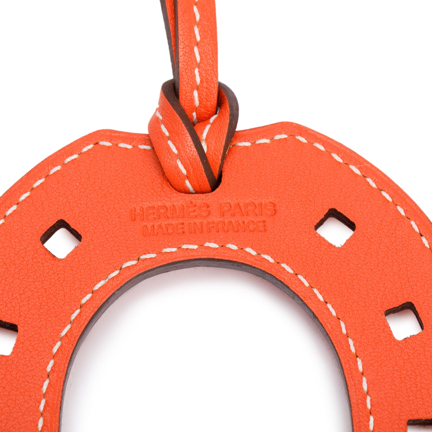 Hermes Orange Swift Leather Paddock Horse Shoe Bag Charm w/ Box