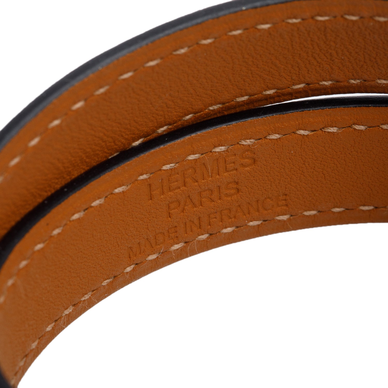 Hermes Palladium Plated Blue Swift Calfskin Leather Kelly Double Tour Bracelet, Size T2