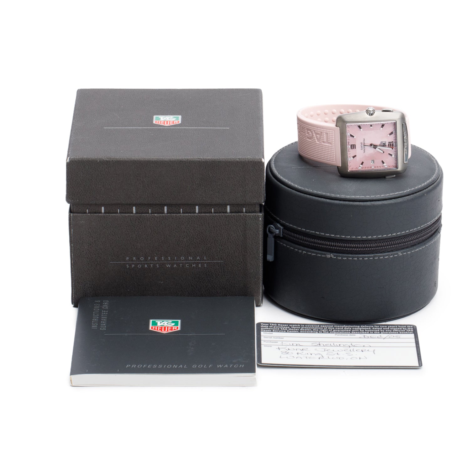 Tag Heuer Titanium Pink Mother of Pearl Dial Profesional Sport Watch w/ Box & Papers
