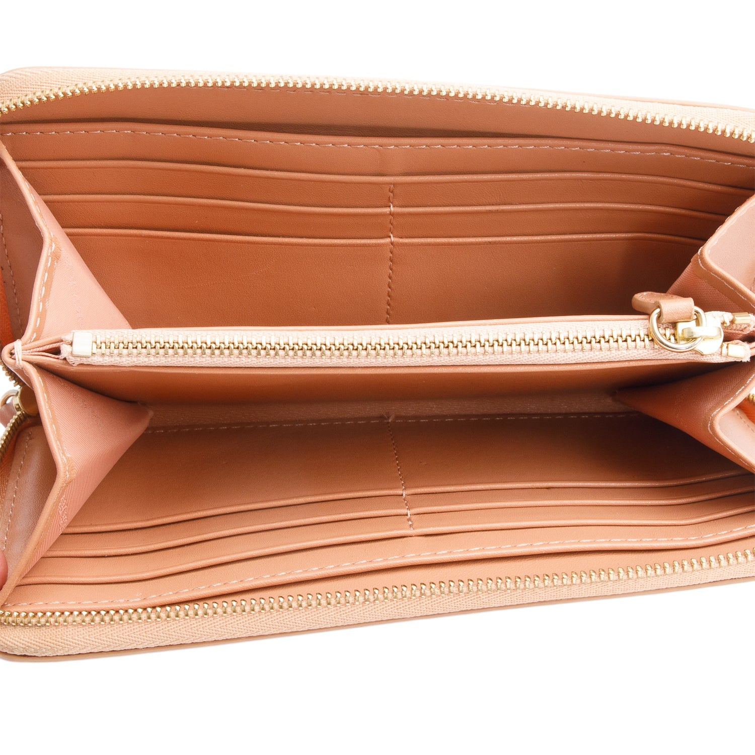 Burberry Check Canvas Pink Leather Trim Derby Continental Zip Wallet