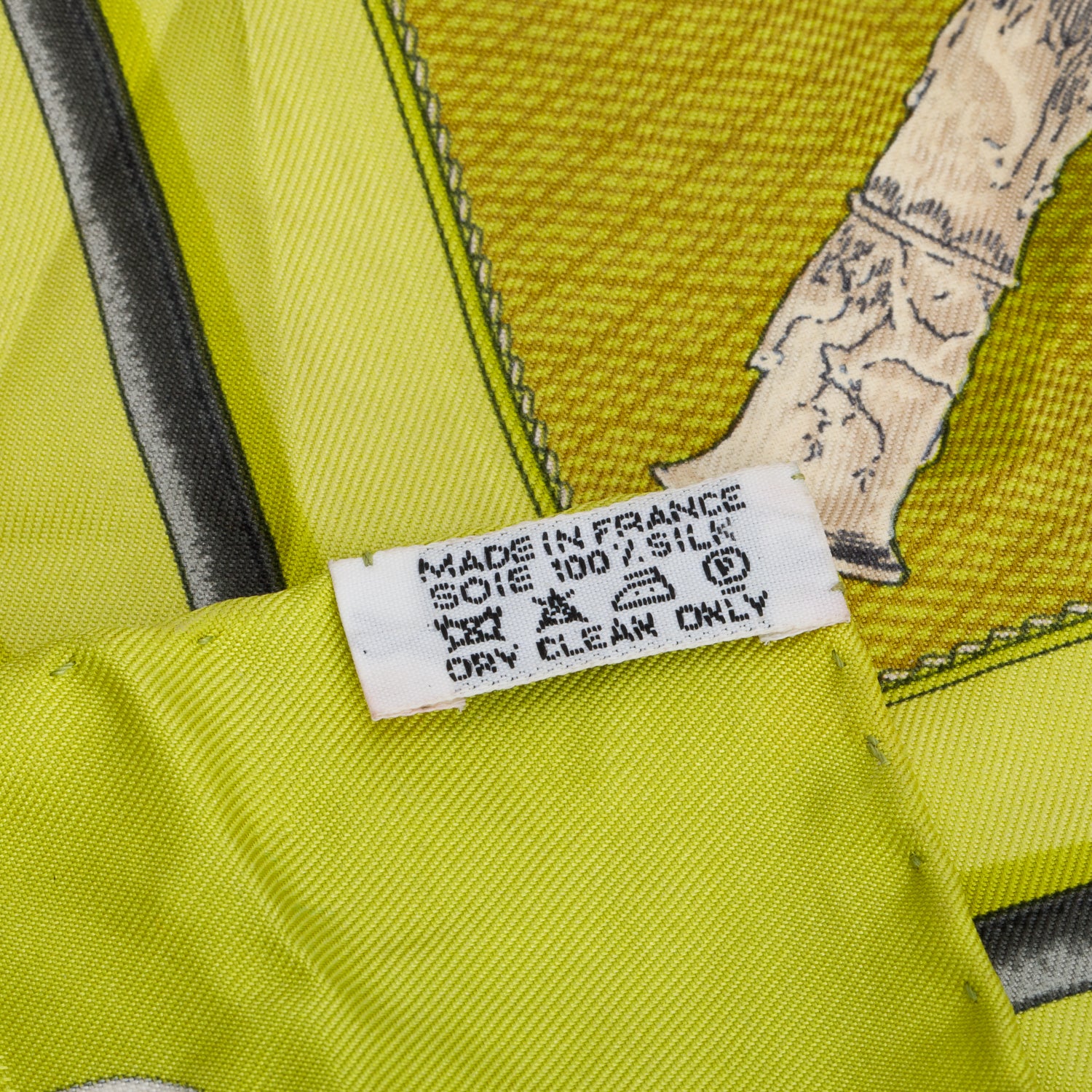 Hermes Green Multicolor 'Cannes & Pommeaux' Pocket Square Silk Scarf 45