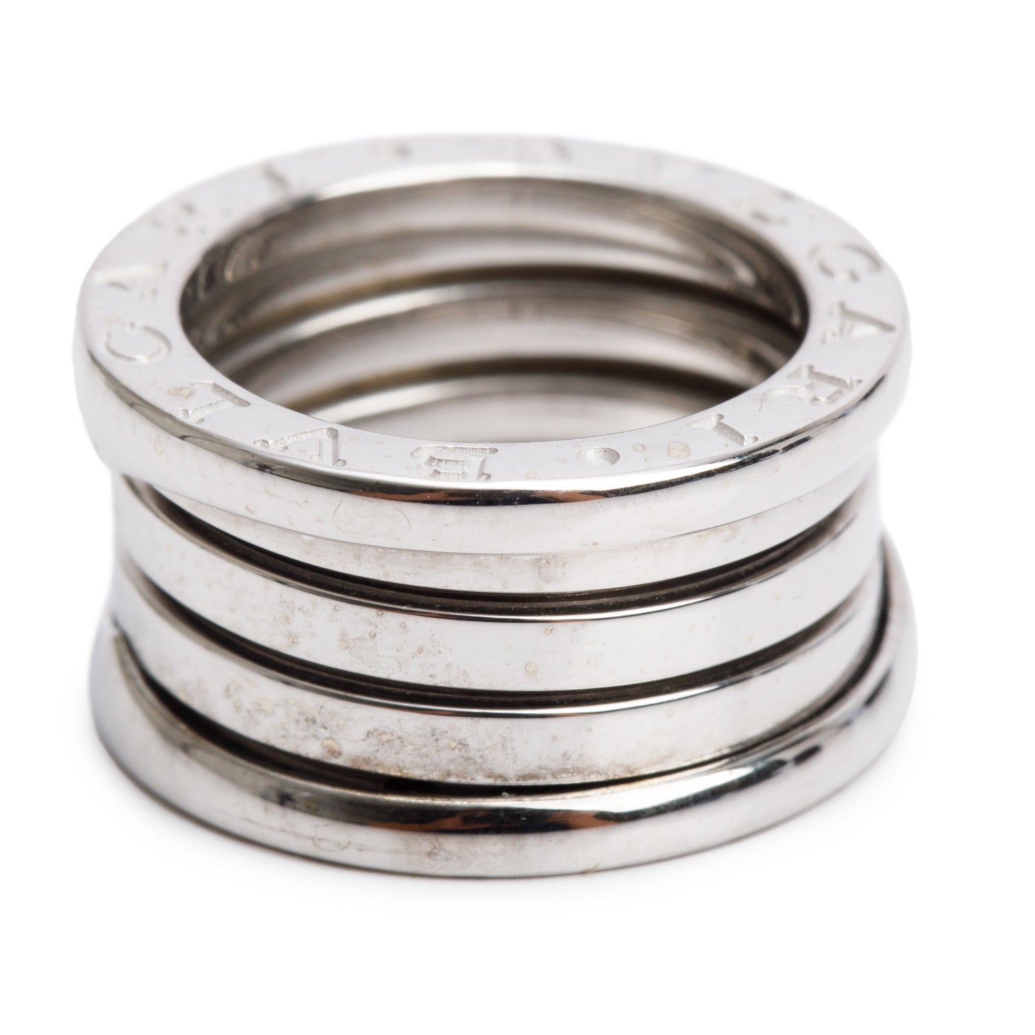 BVLGARI 18k White Gold B.Zero1 Four-Band Ring, Size 47 4